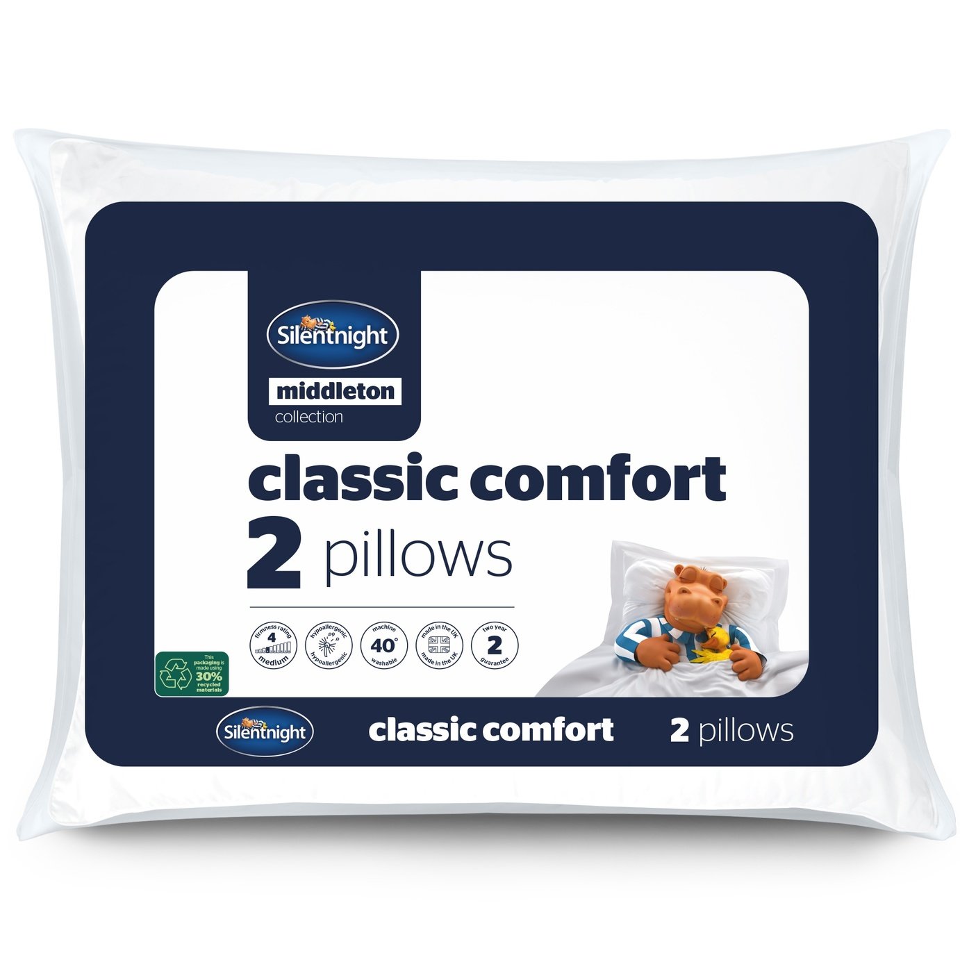 Silentnight Middleton Classic Comfort Medium Pillow - 2 Pack