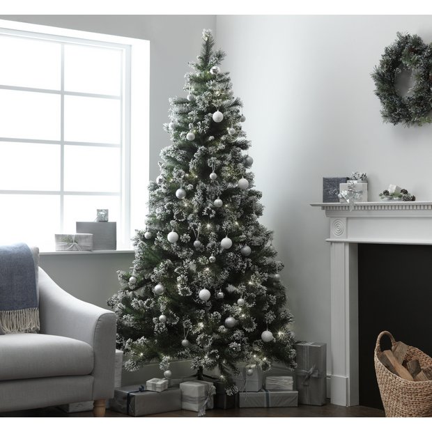 Buy Habitat 7Ft Pre-Lit Snow Tipped Christmas Tree - Green | Limited Stock Home And Garden | Argos