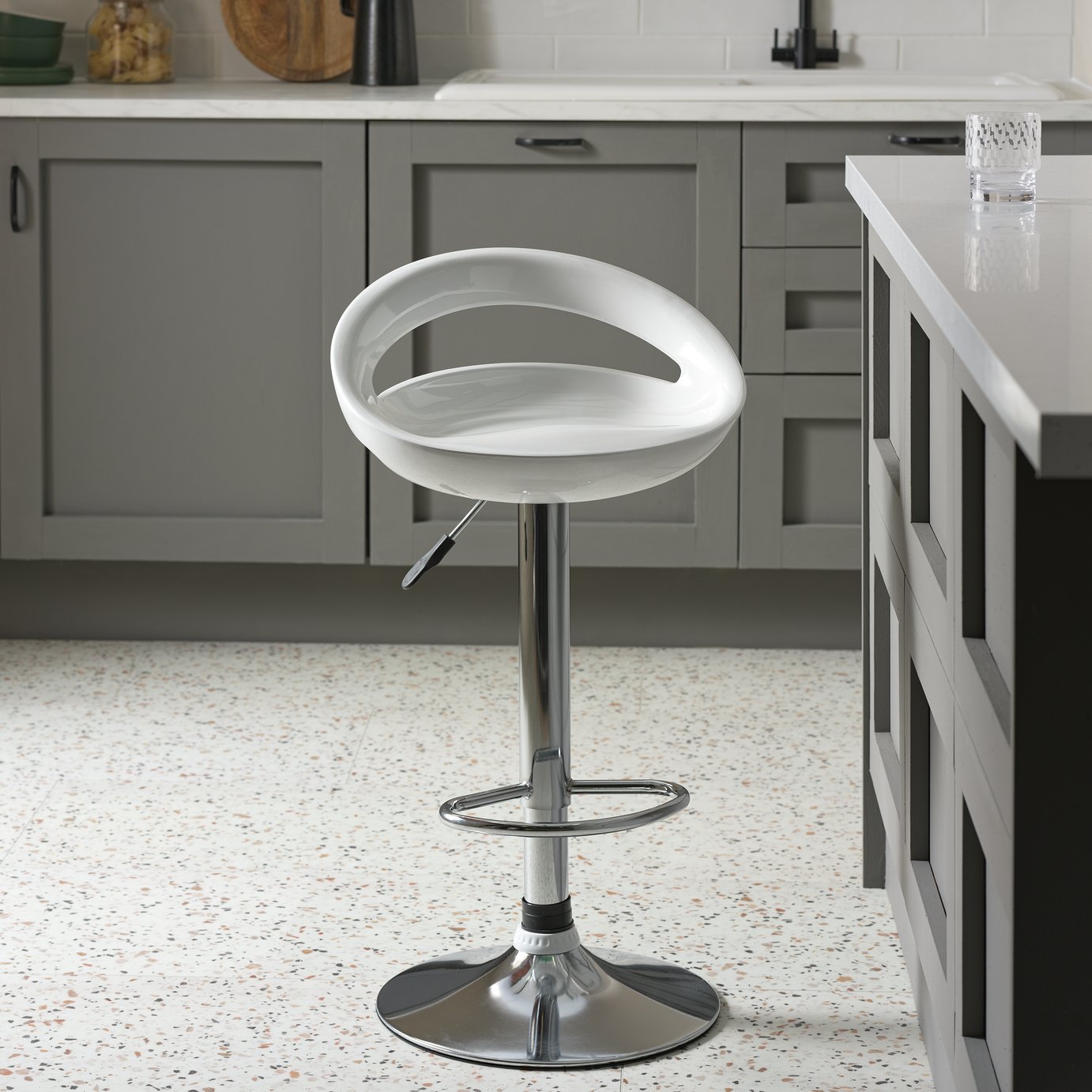 Argos Home Ottawa White Bar Stool