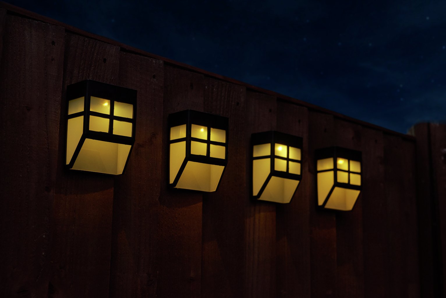 Powertek Solar Fencing Lights -  Pack of 4