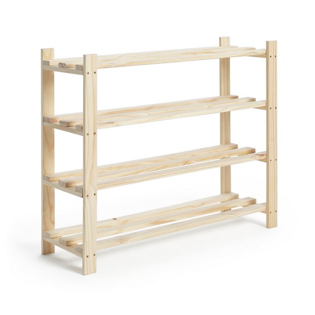 Buy Habitat Karee 4 Shelf Shoe Storage Rack Pine Shoe storage