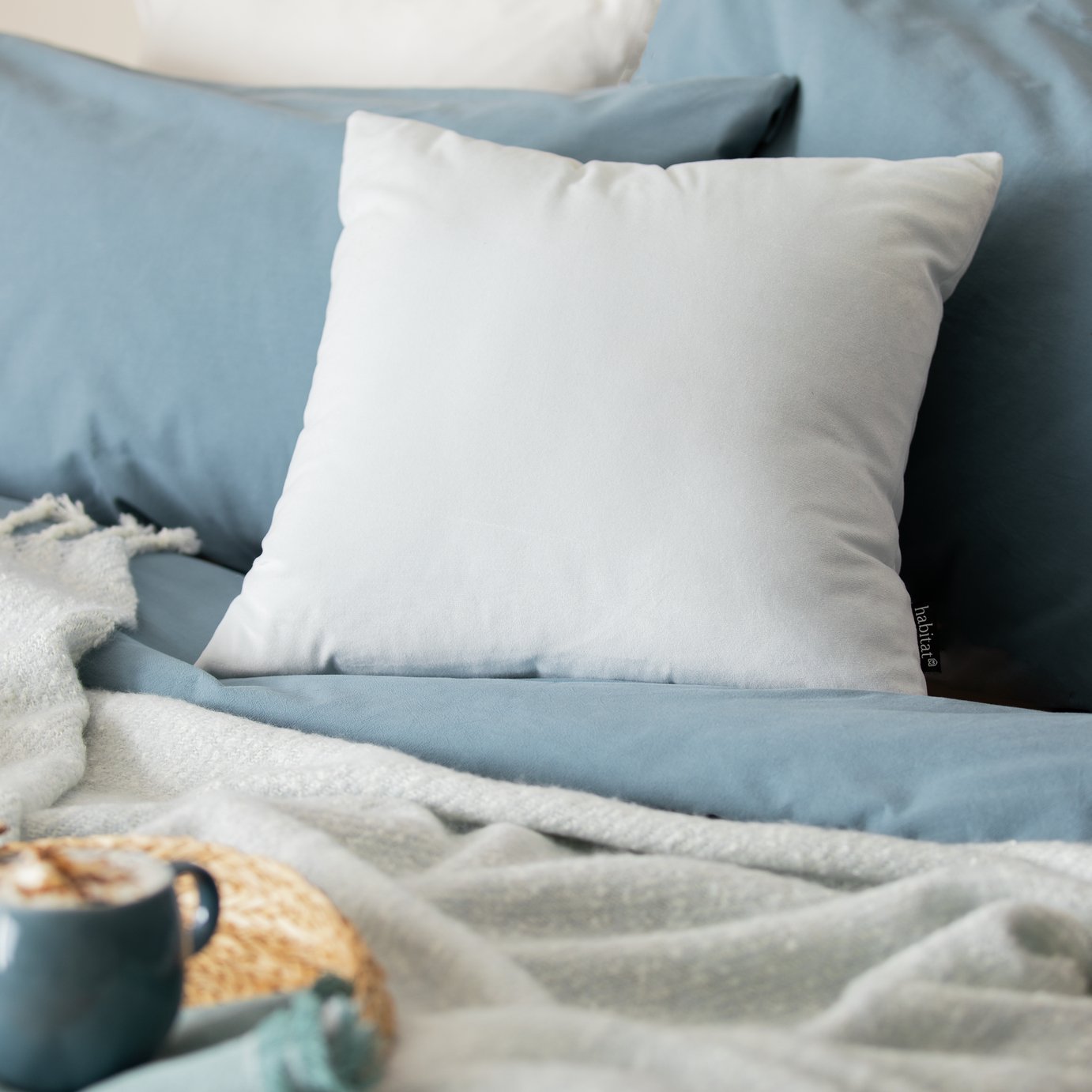 Habitat Velvet Cushion - 43x43cm