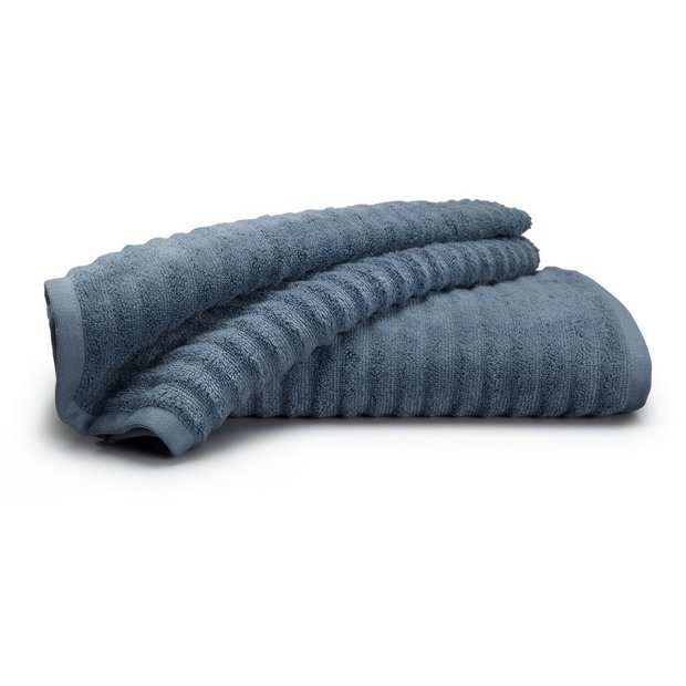 Buy Argos Home Ribbed Bath Sheet Chambray Blue Towels Argos