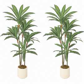 HOMCOM Set of 2 150cm Bendable Trunks Artificial Dracaena Tree - Green