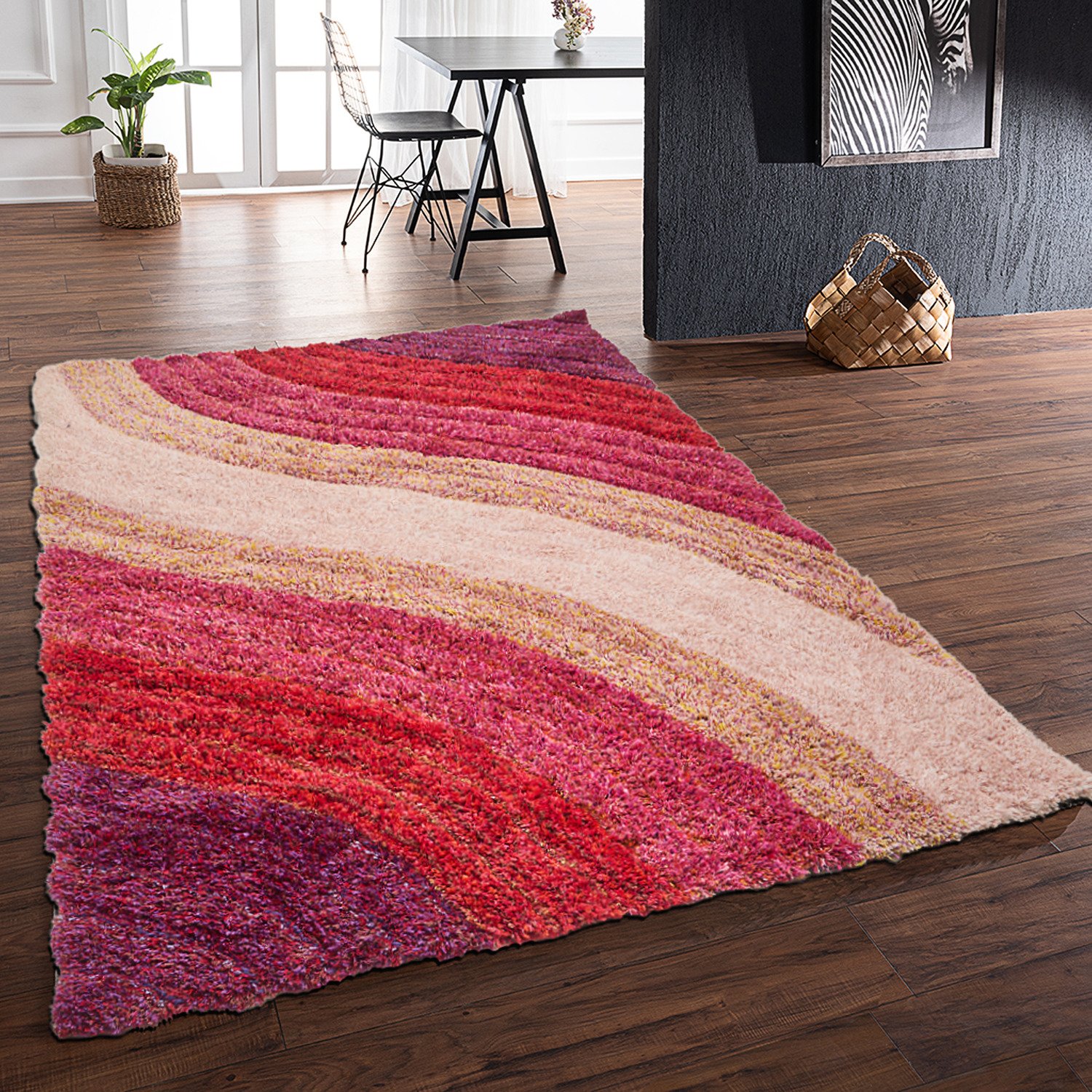 DS Living Ultra Plush Lena Shaggy Rug - Pink - 230x160cm
