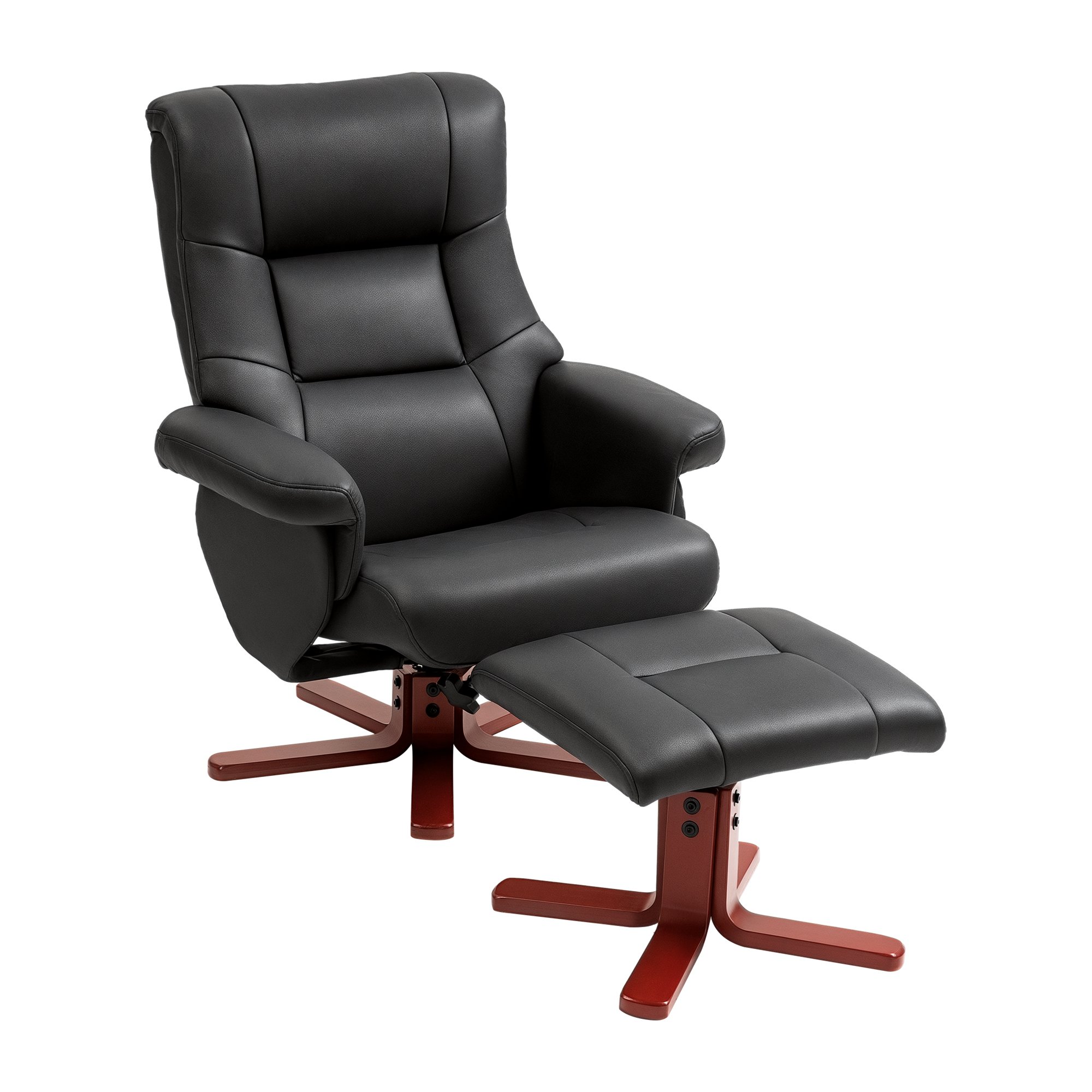 HOMCOM Recliner Armchair with Adjustable Backrest - Black