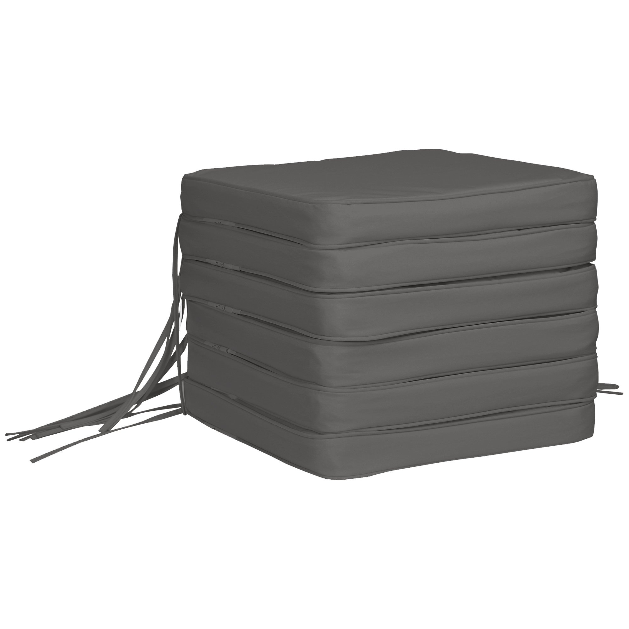 Outsunny Set of 6 Outdoor Chair Cushions for Dining Chair - Grey