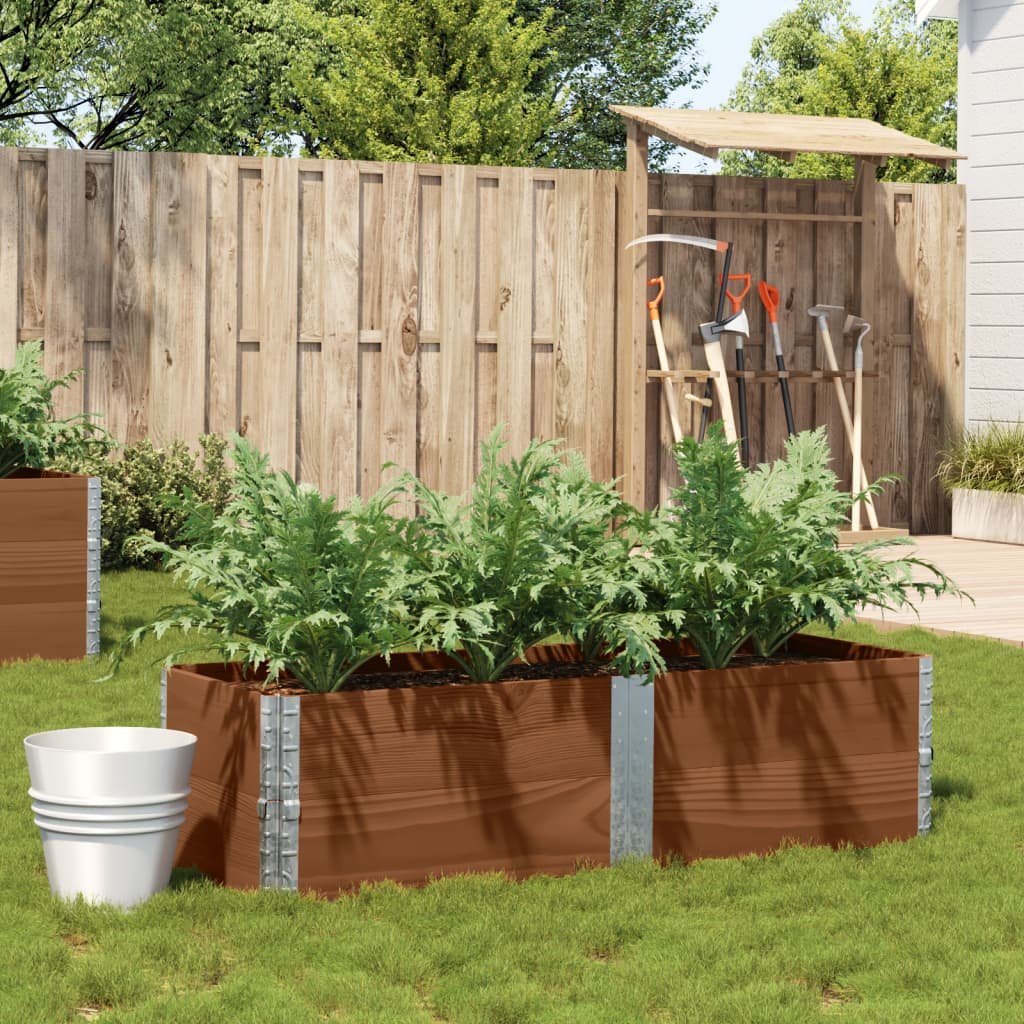 Walplus Wood Garden Planter - Brown - 150 x 50 x 41 cm