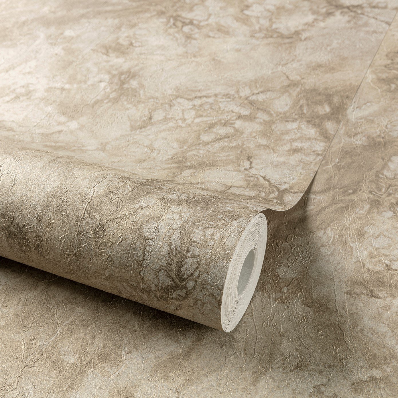 Grandeco Grand Onyx Photographic Marble Textured Wallpaper - Neutral Beige