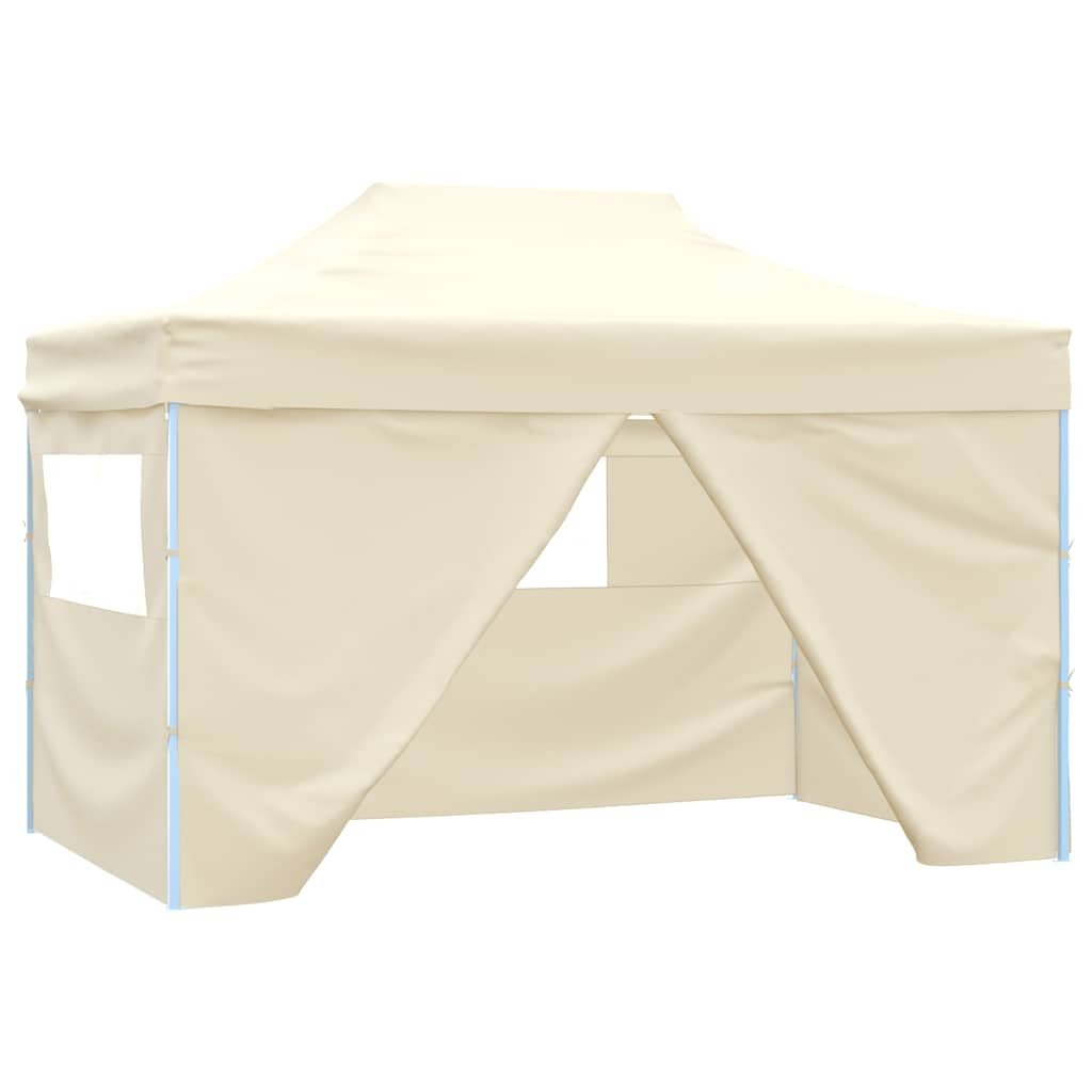 Walplus 3 x 4 m Professional Steel Folding Party Tent with 4 Sidewalls - Cream