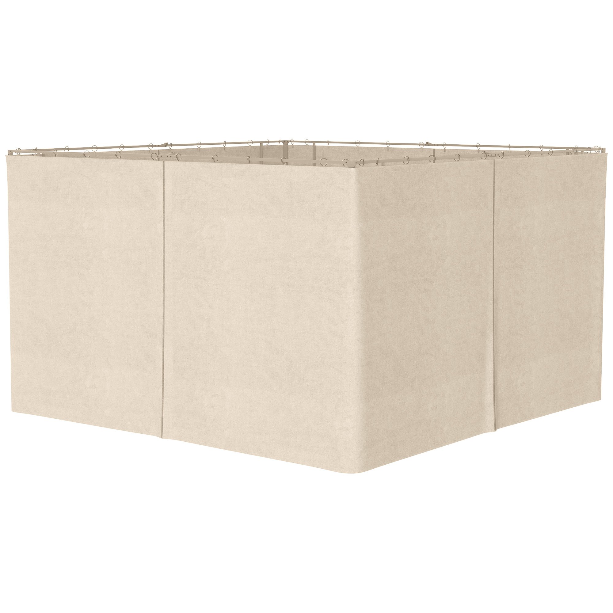 Outsunny 4 Pack Replacement Gazebo Curtains Privacy Panel - Beige