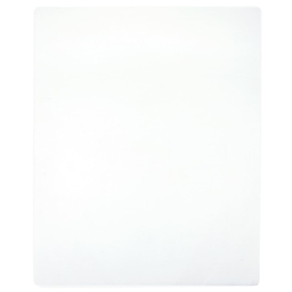Walplus Pack of 2 Cotton Jersey Fitted Sheets - White - 160 x 200 cm
