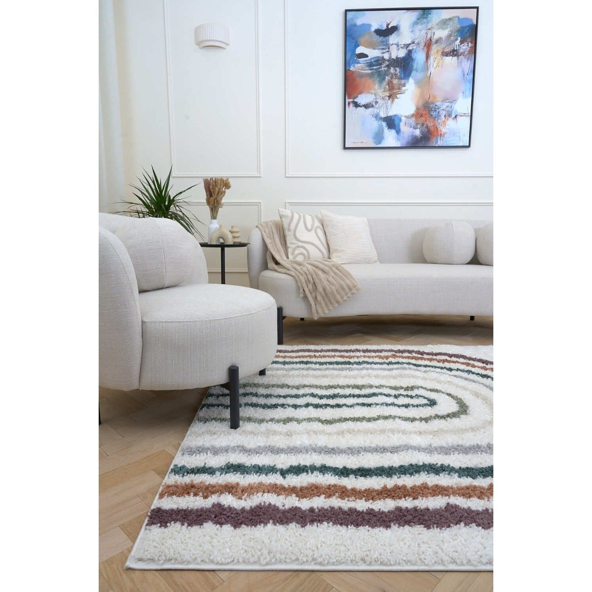The Rugs Multicoloured Moodi Rainbow Shaggy Rug - 80 x 150cm