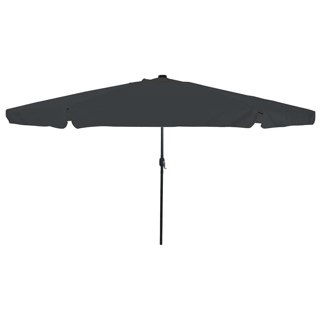 Walplus Round Polyester Garden Parasol - Anthracite - 395 x 395 x 245 cm