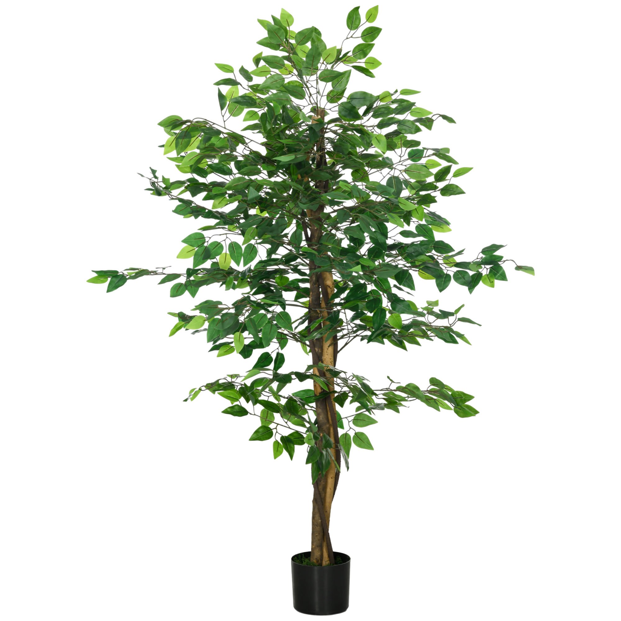 HOMCOM 5FT Artificial Ficus Tree with Pot - Green