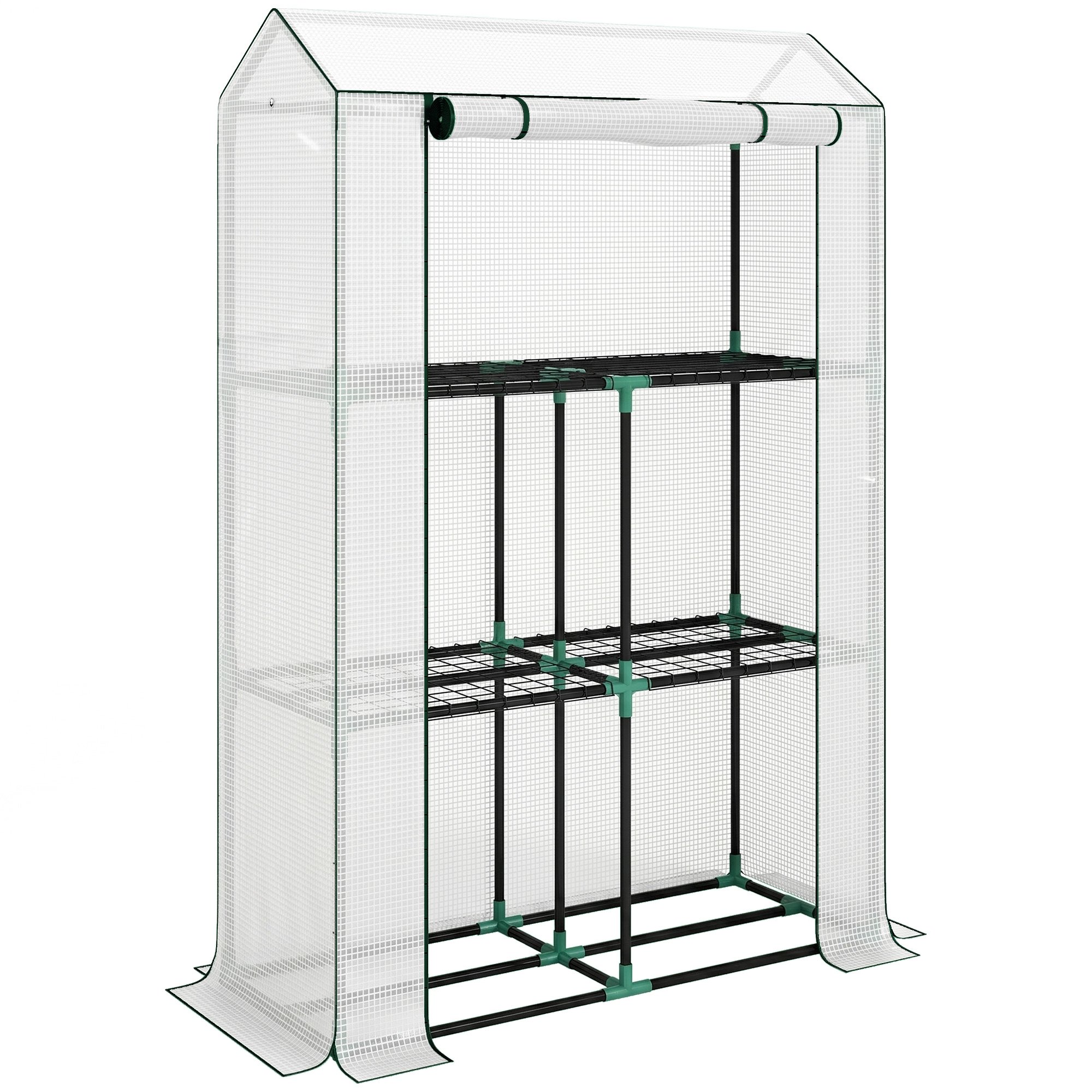 Outsunny PE Cover Mini Greenhouse – White