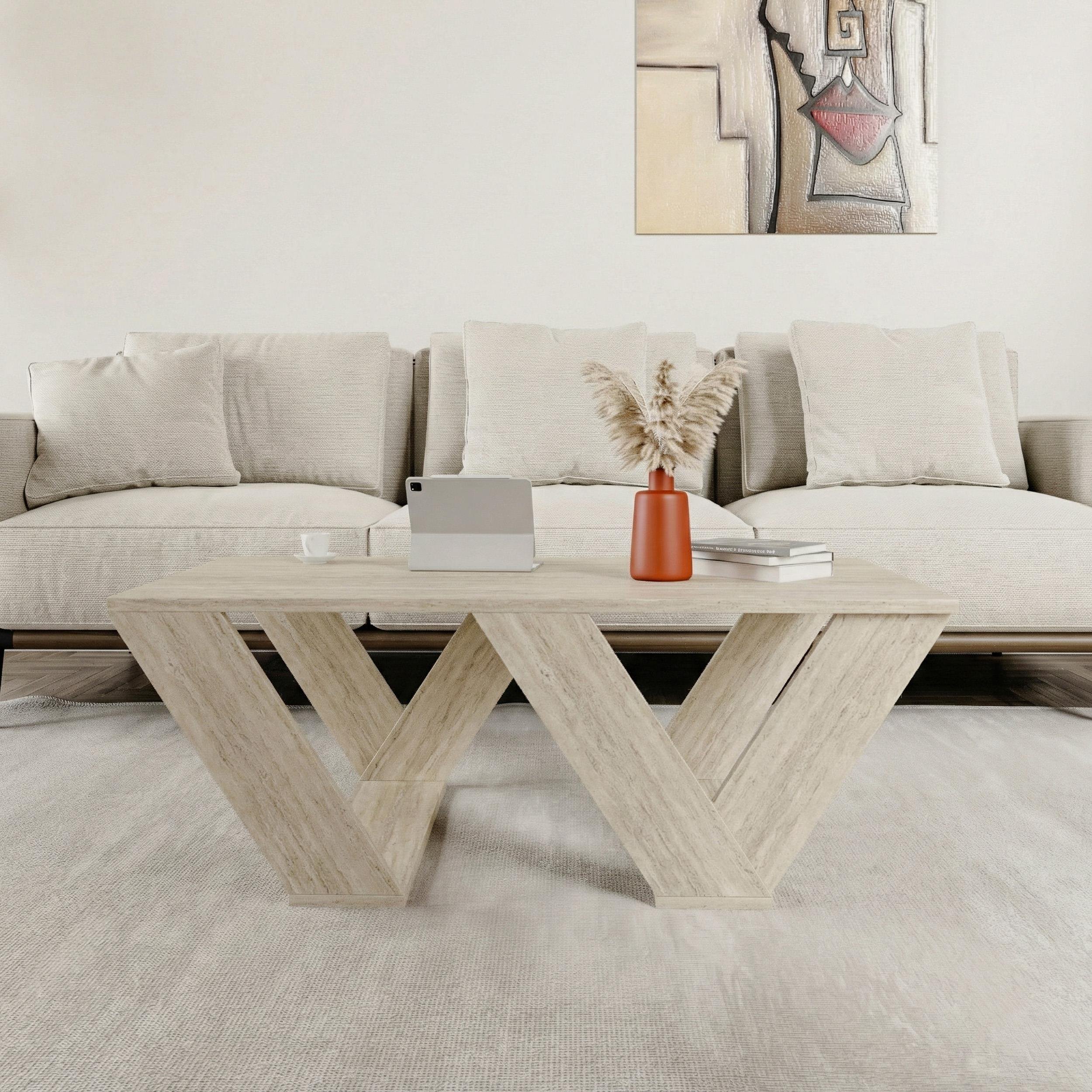 Decortie Pipra Particleboard Coffee Table - Stone