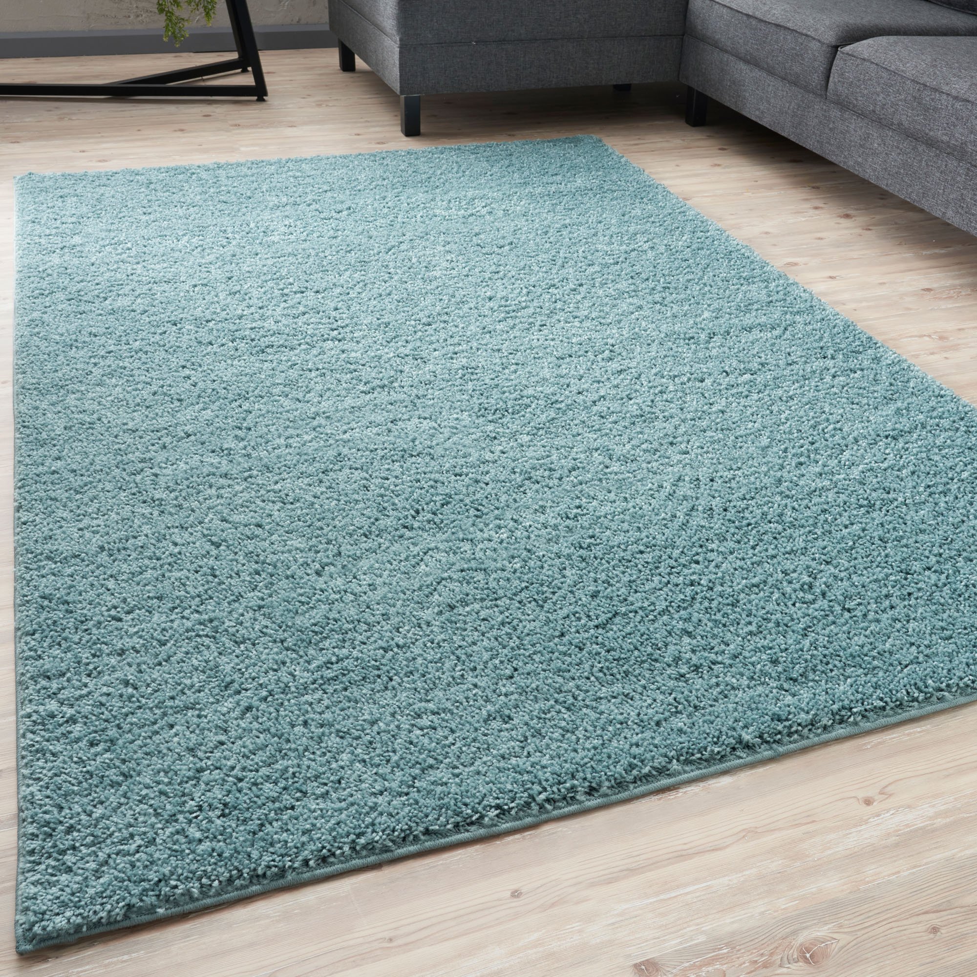 The Rugs Duck Egg Myshaggy Plain Shaggy Rug - 60 x 110cm