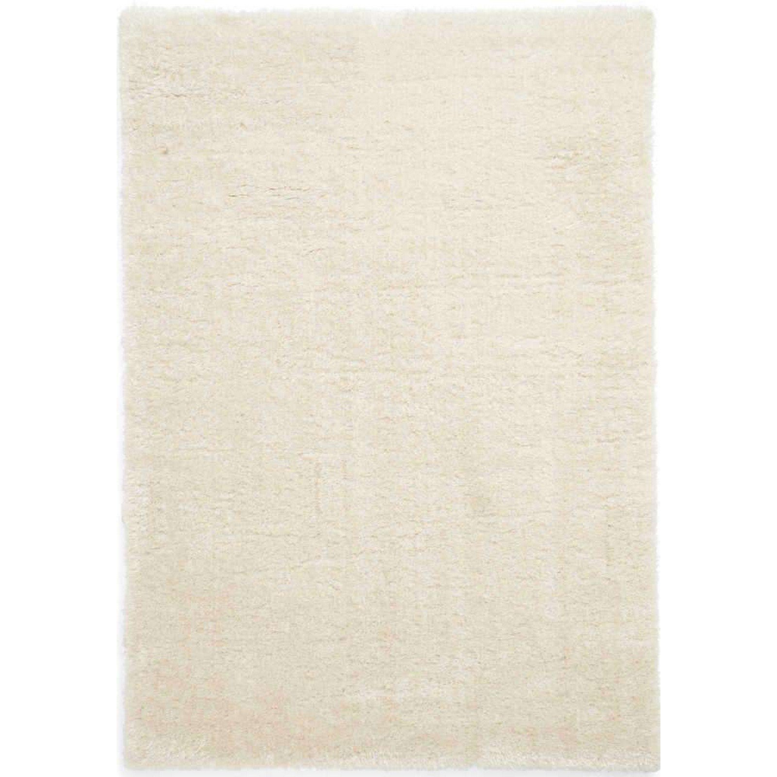Mega Flooring White Shaggy Plain Rug - 80 x 150cm