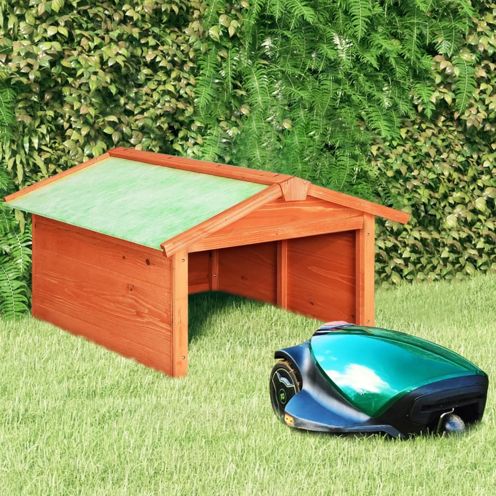 Walplus Wood Robotic Lawn Mower Garage Solid Firwood - 72x87x50 cm