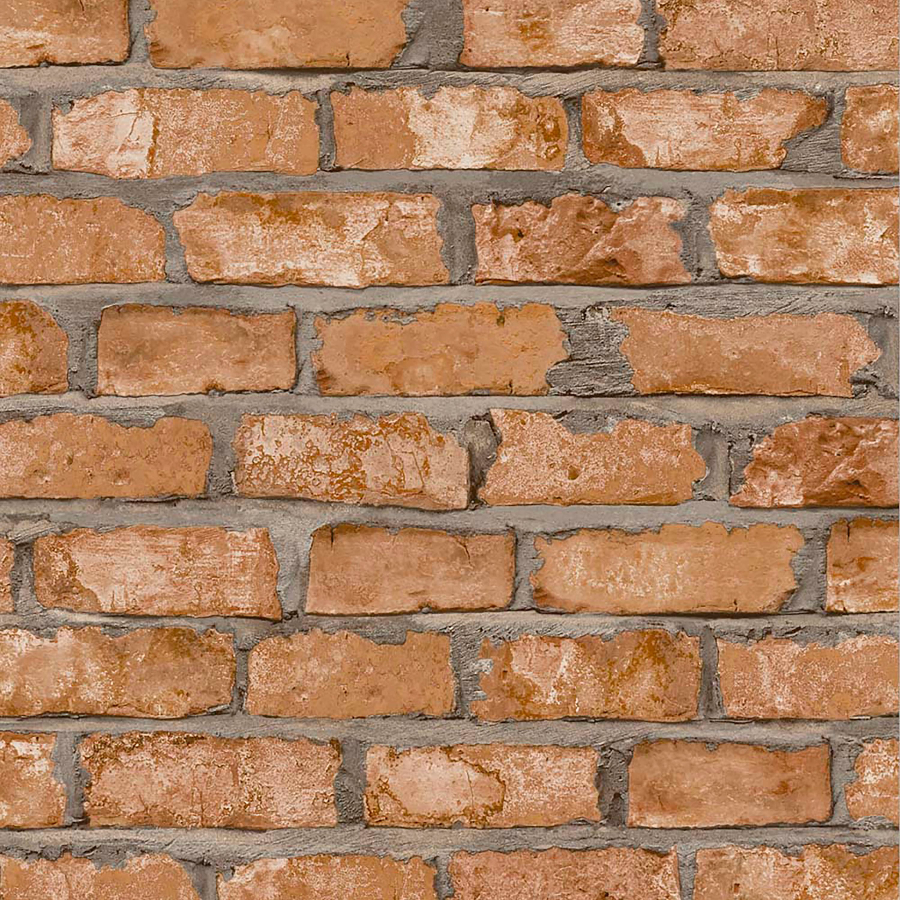 Grandeco Industrial Classic Red Brick Textured Wallpaper - Terracotta