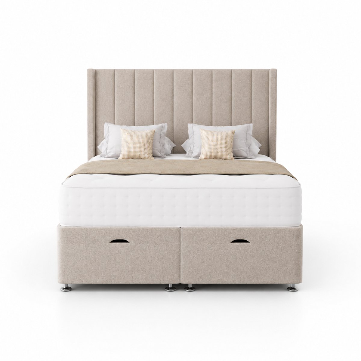 Comfy Deluxe  Ameila Wing 4ft Small Double End Lift Ottoman Bed Set - Coffee
