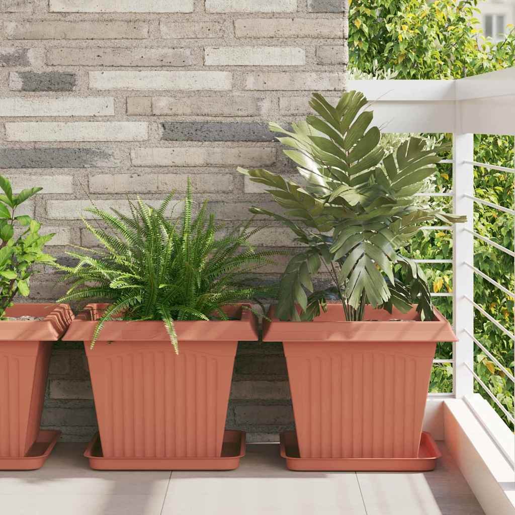 Walplus Pack of 6 Plastic Planter - Brick Red - 43 x 43 x 33.5 cm