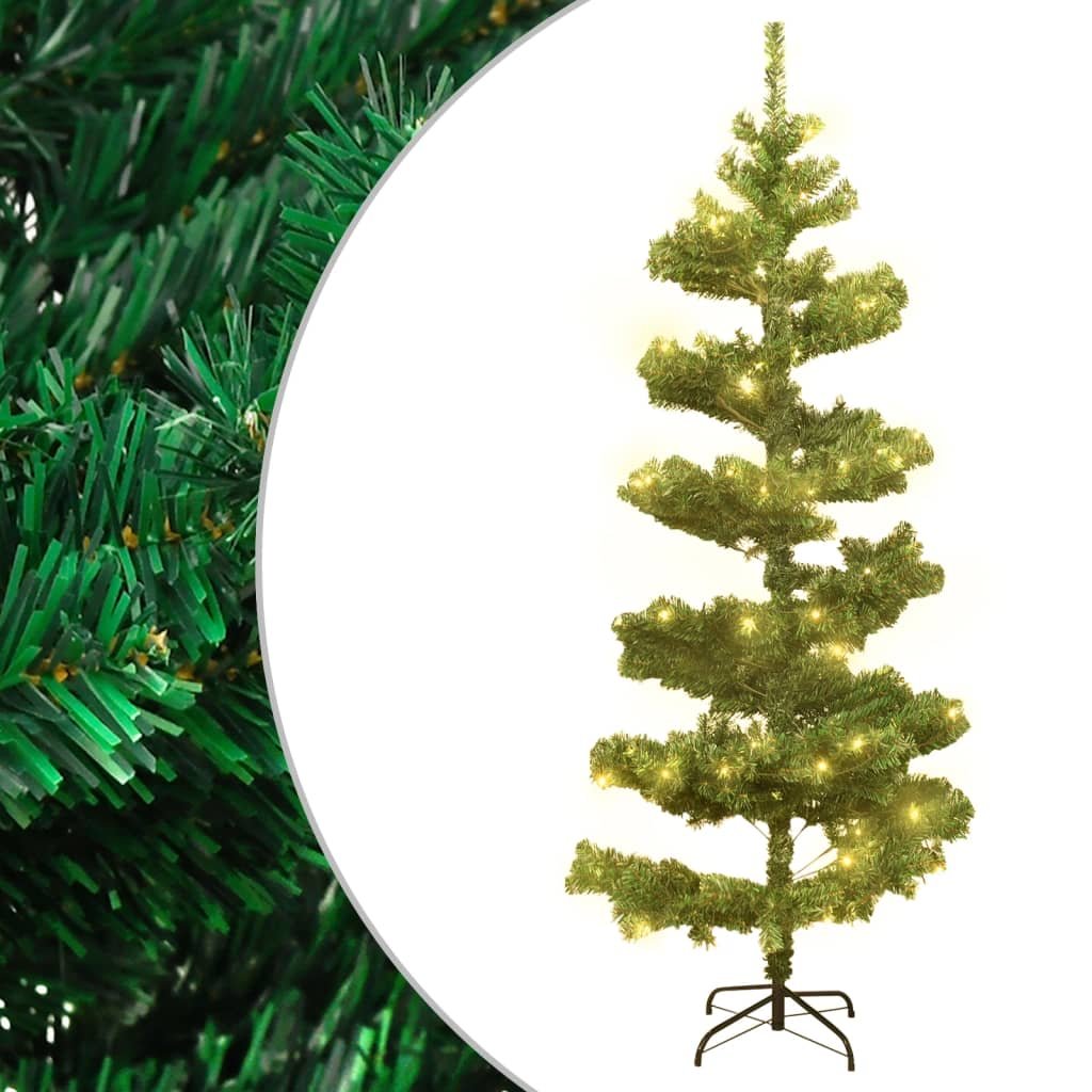 Walplus 120 LED Lights Swirl Artificial Christmas Tree - Green - 150 cm