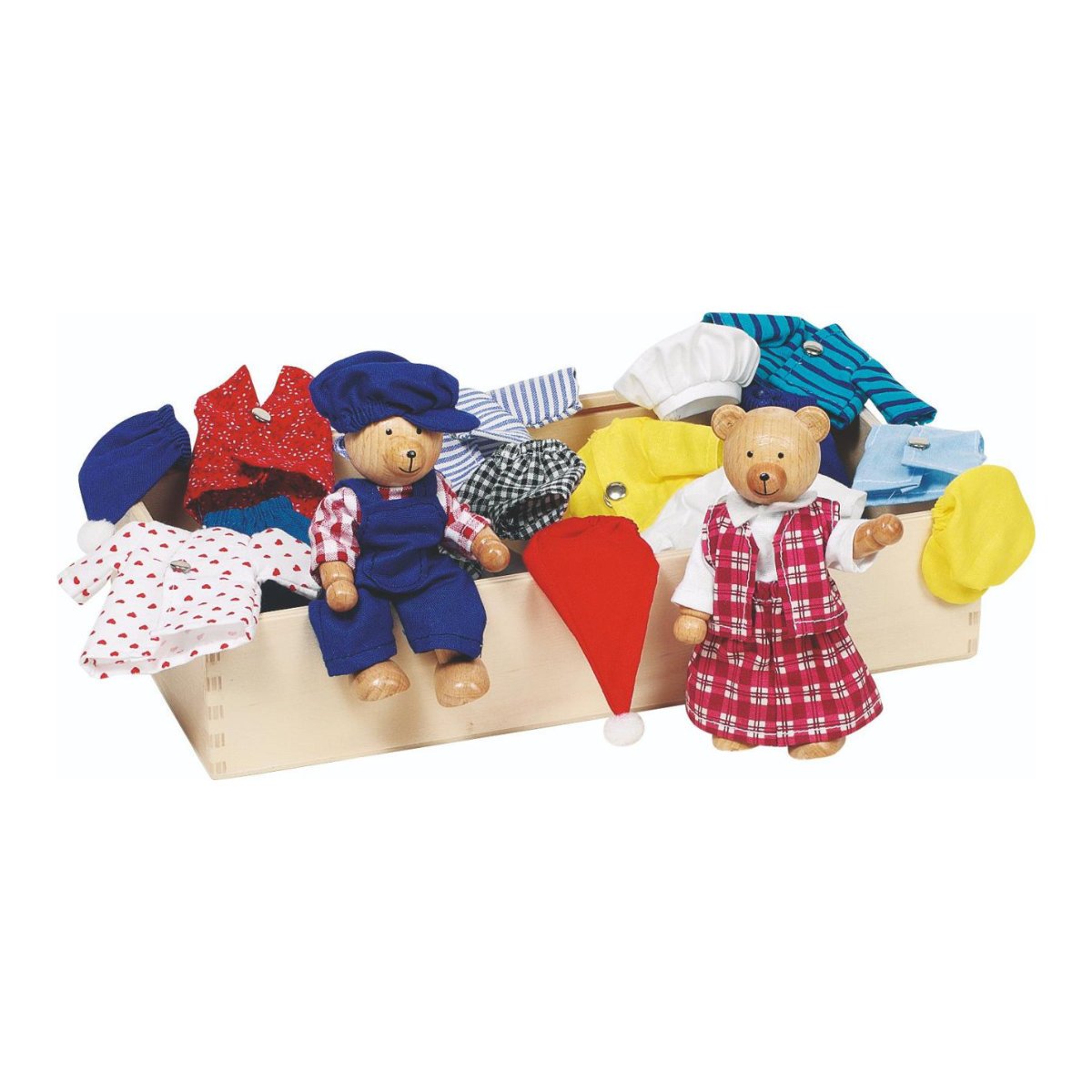 Goki 8 Piece Dress Up Bear Flexible Puppets Playset - Age 3+