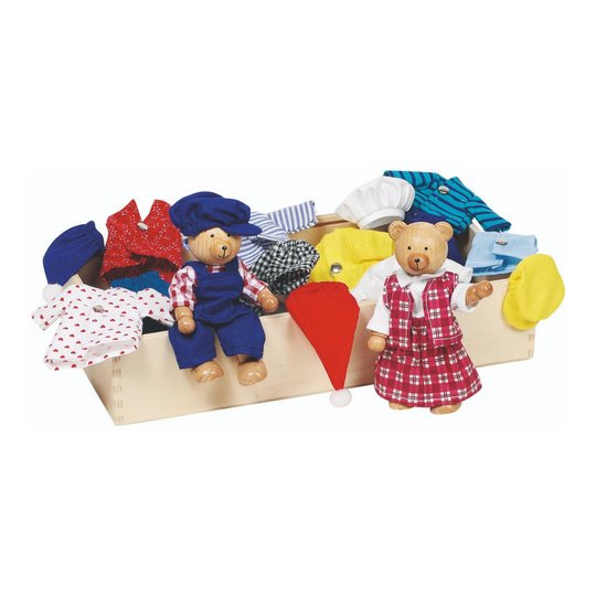 Goki Dress Up Bear Flexible Puppets Playset - Age 3+ - 8 Piece