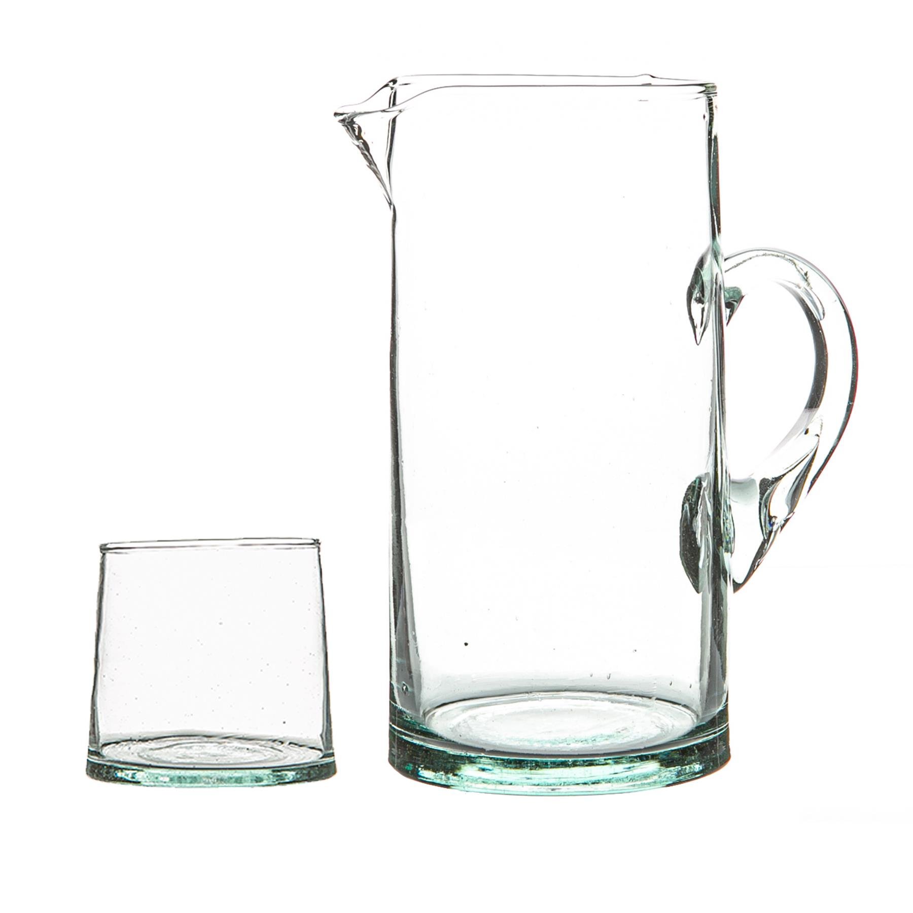 Nicola Spring Merzouga Recycled Glass Tumblers with Jug - Clear
