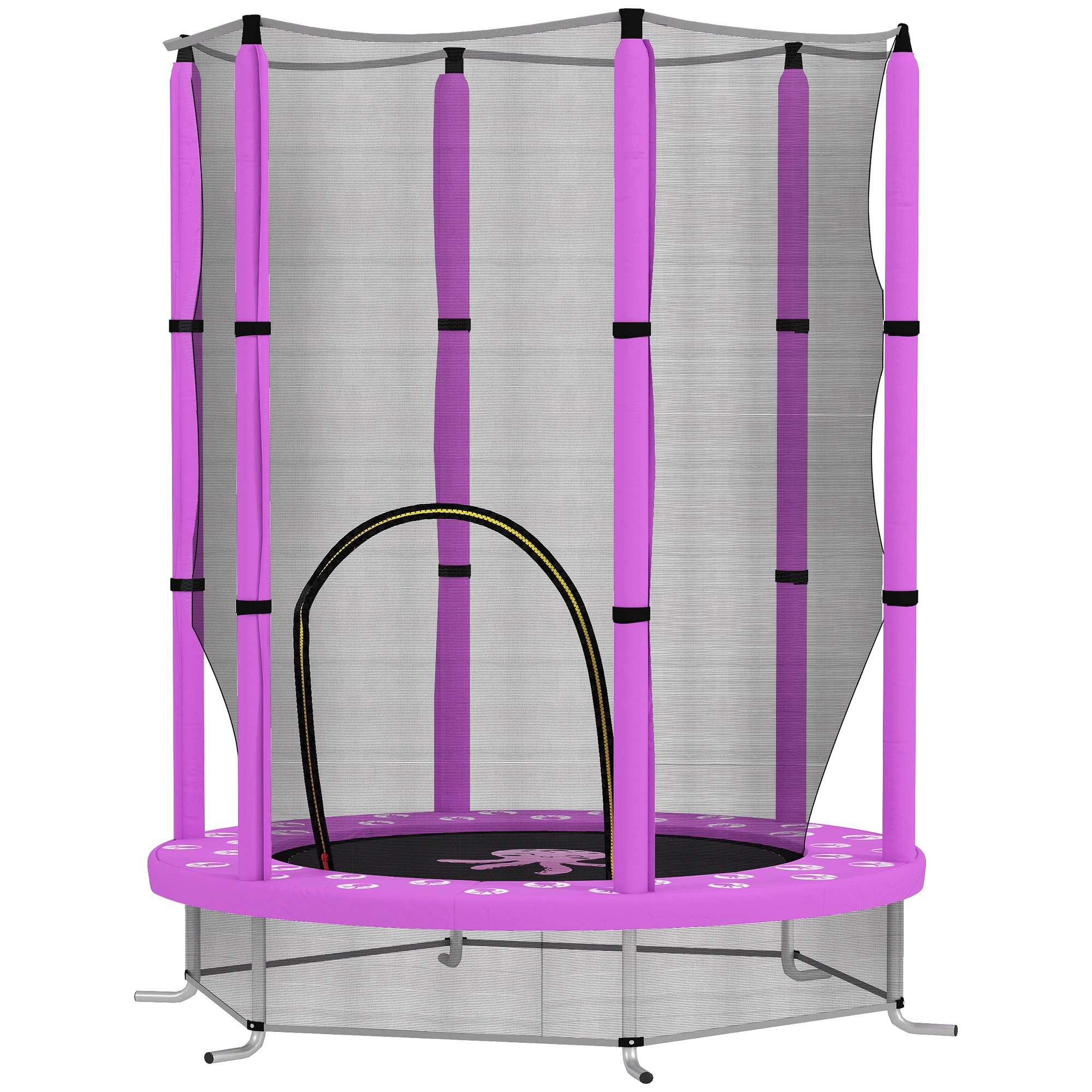 AIYAPLAY Steel Enclosure Indoor Outdoor Octopus Kids Trampoline - Purple