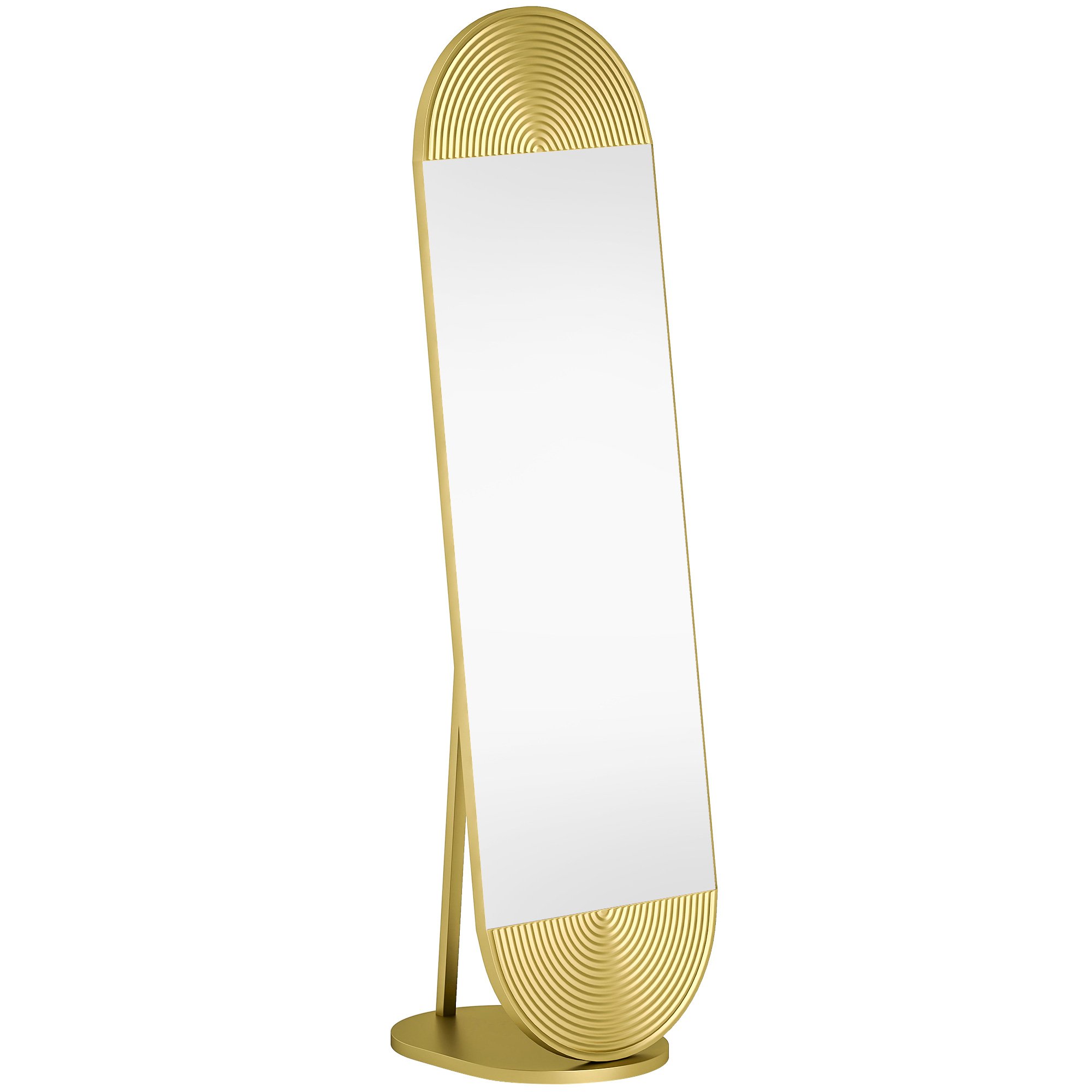 HOMCOM Wavy Metal Framed Full Length Mirror - Gold