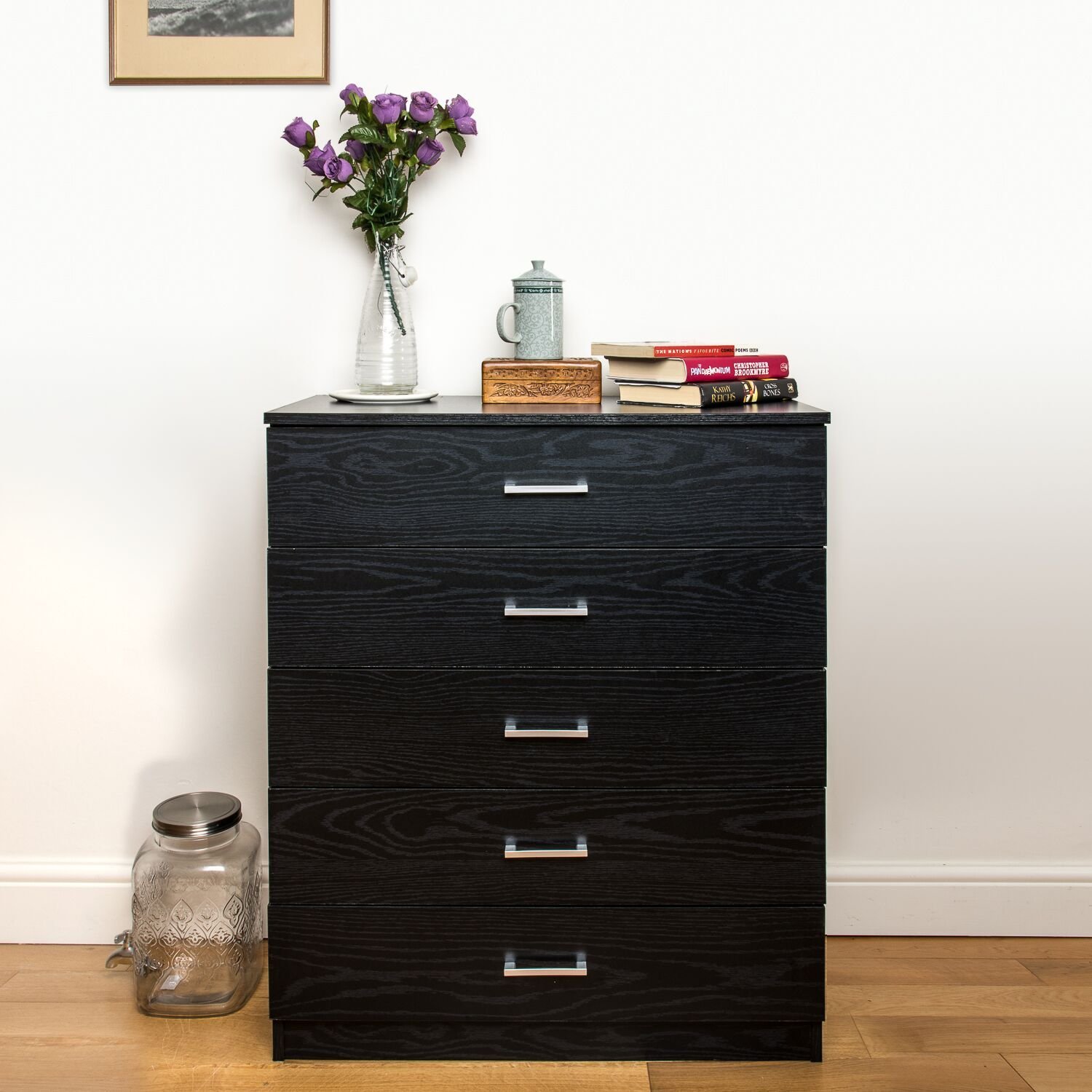 Home Treats 5 Drawer Chest - Black