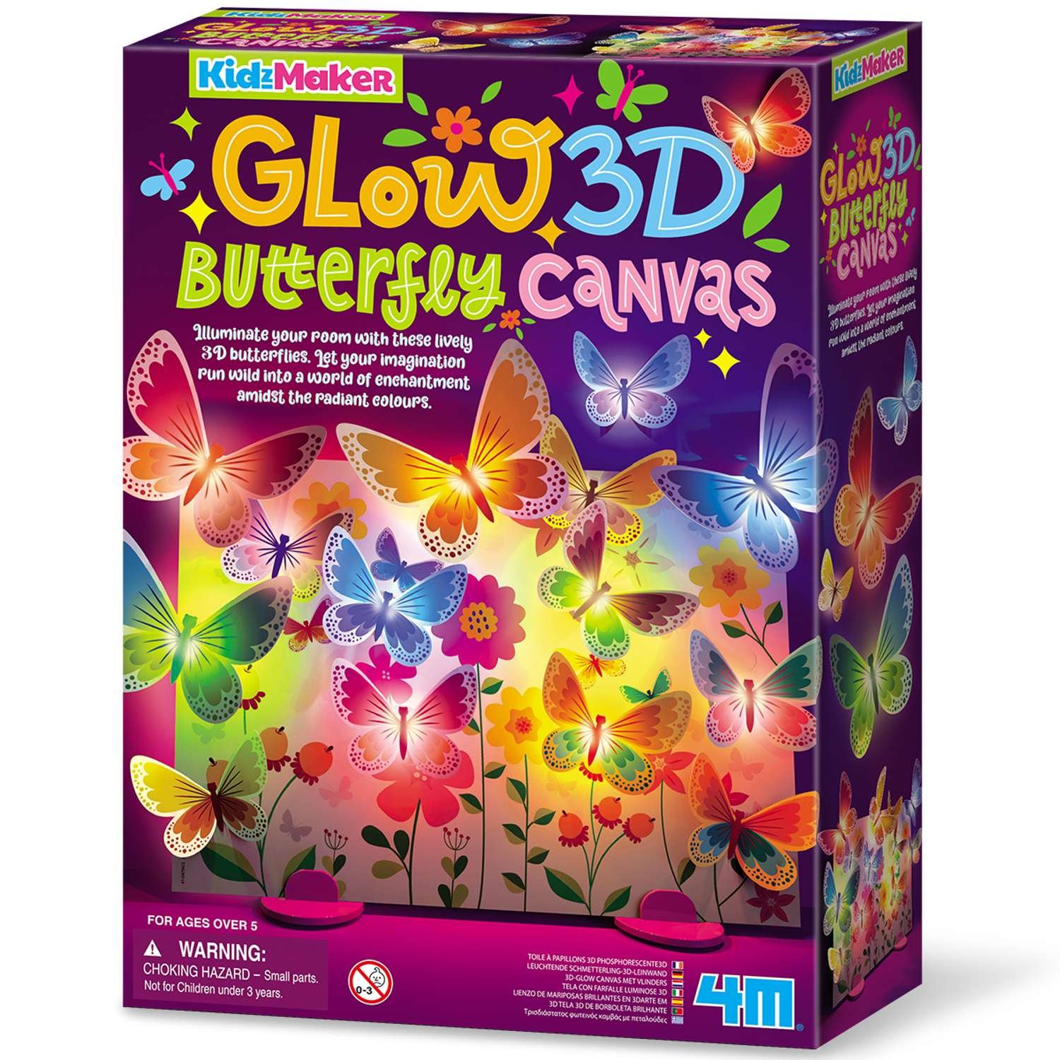 4M Kidzmaker Glow 3D Butterfly Canvas - 5 Years +