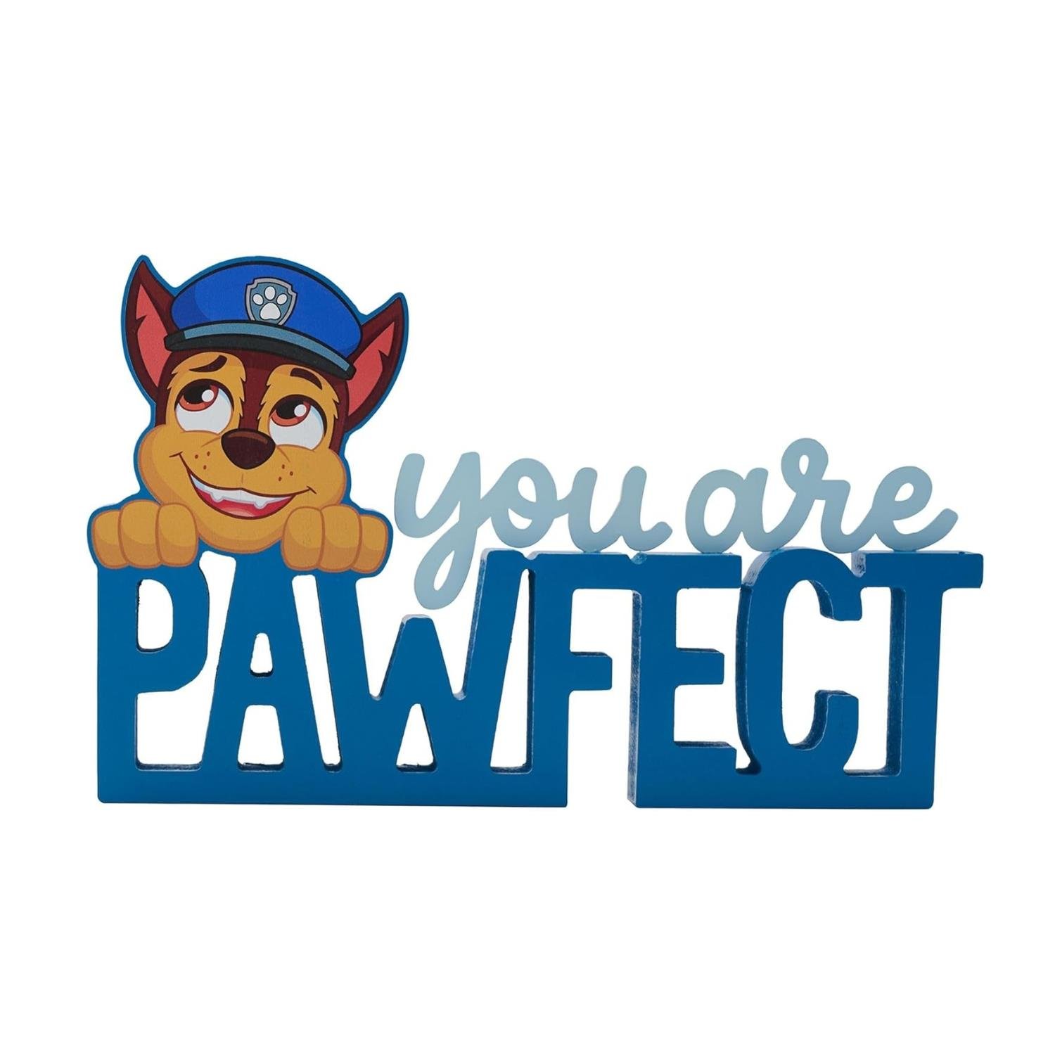 Paw Patrol Chase "You are Pawfect" Mantle Plaque Blue