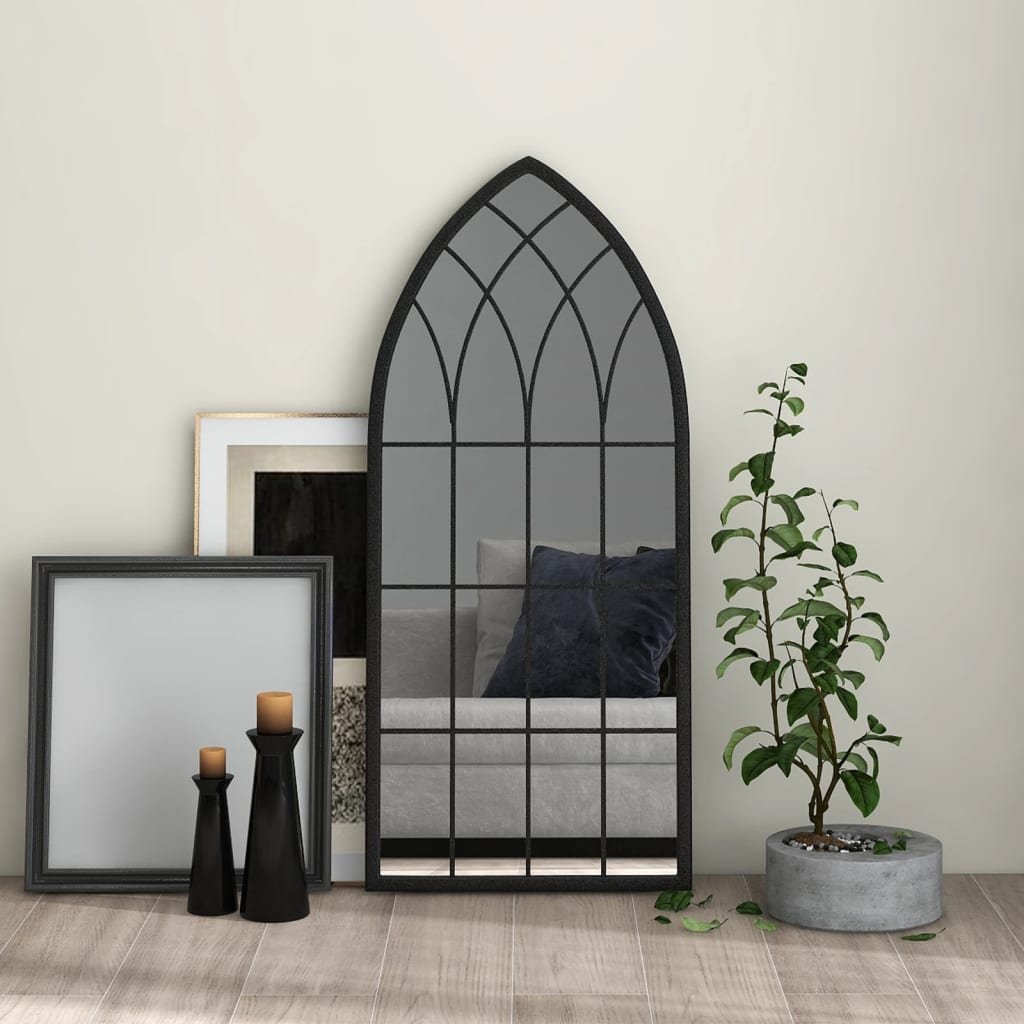 Walplus Iron Wall Mirror - Black - 100 x 45 cm