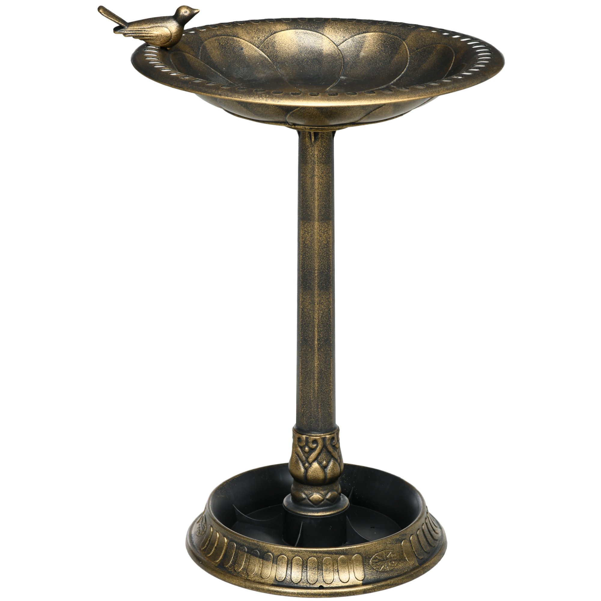 Outsunny Polypropylene Planter Base Bird Bath - Bronze
