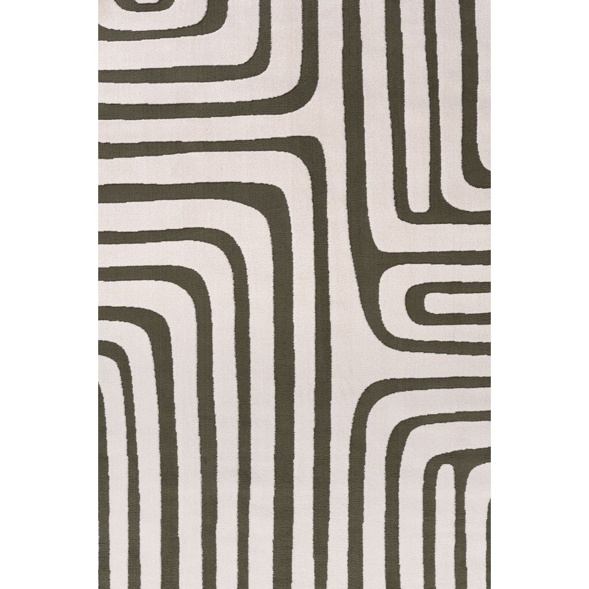 The Rugs Olive Loft Curved Line Rug - 120 x 170cm