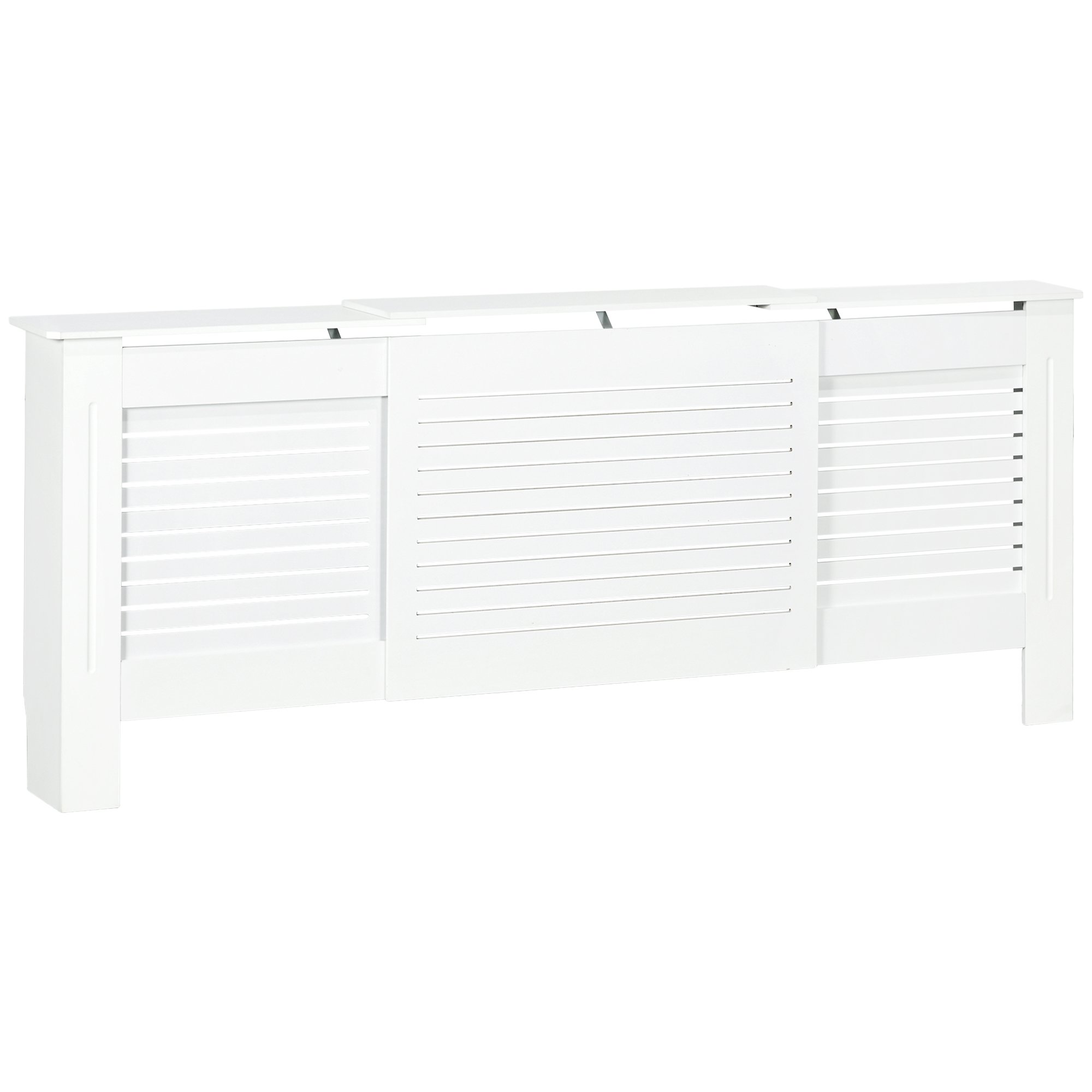HOMCOM Extendable Horizontal Slats Radiator Cover - White