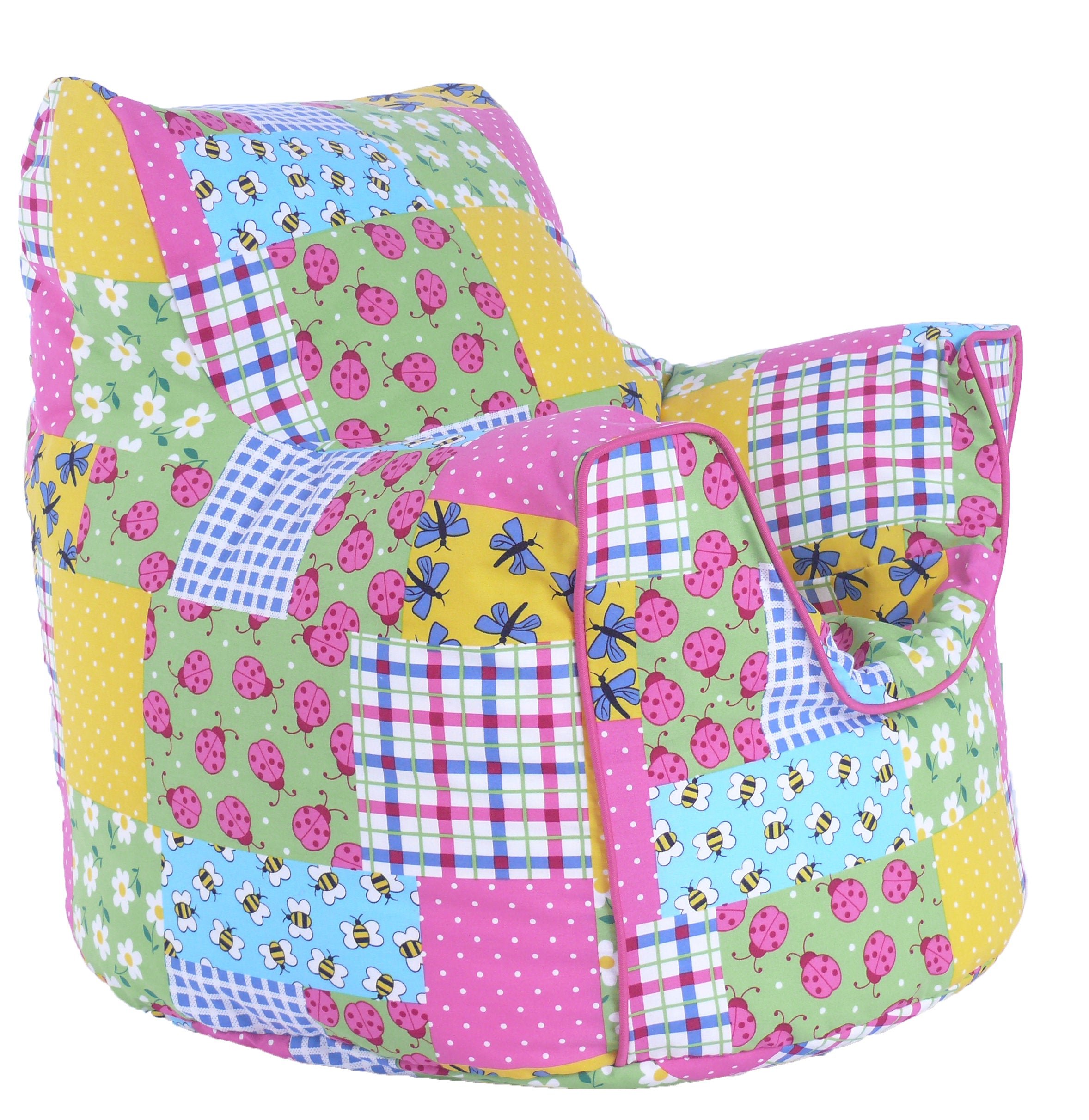 Bean Lazy Ladybird Cotton Bean Bag Armchair Child Teen Size  Patchwork