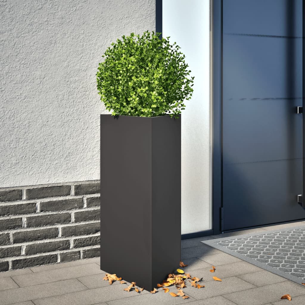 Walplus Steel Garden Planter - Black - 40 x 34.5 x 75 cm