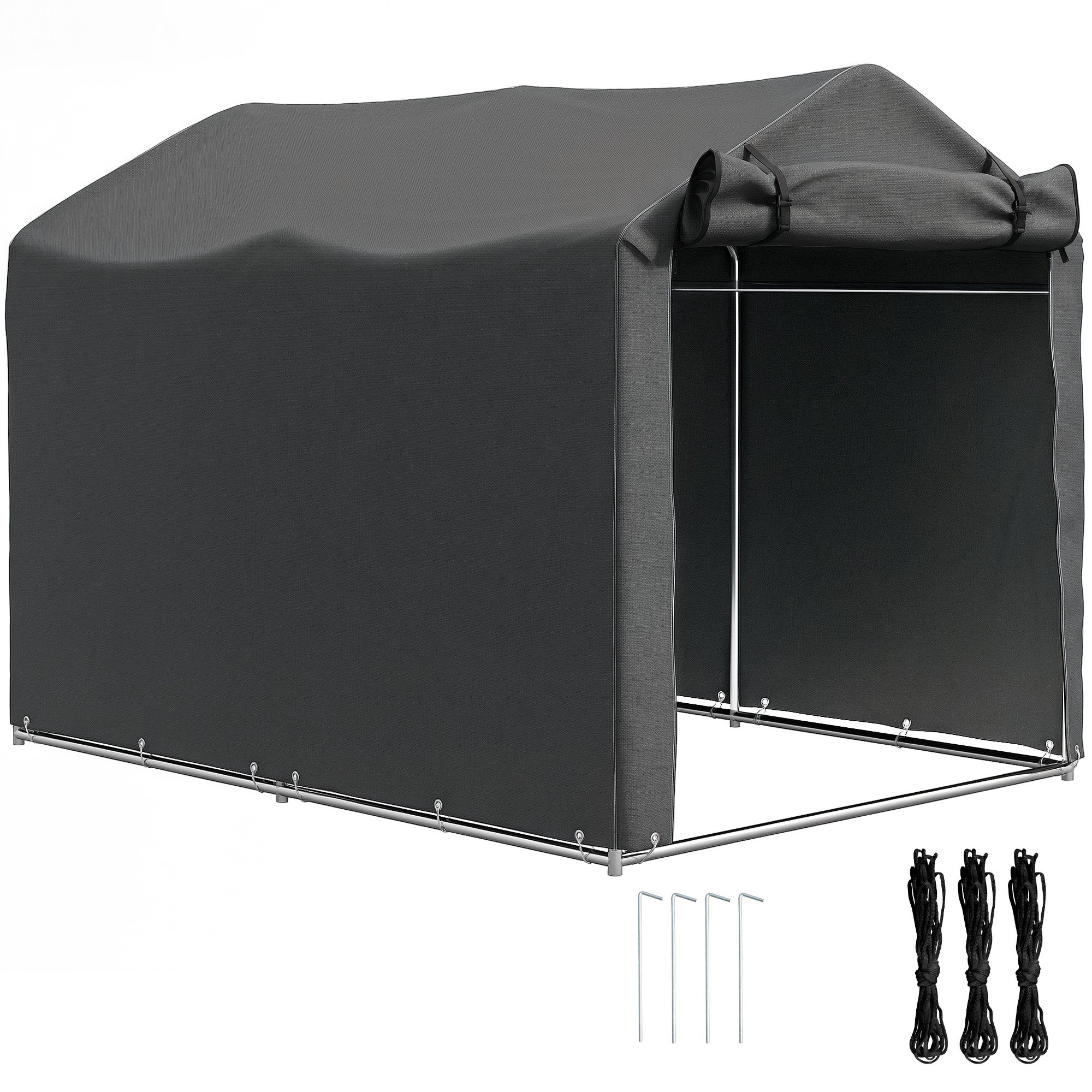 Outsunny Waterproof UV Resistant Garden Storage Tent - Dark Grey