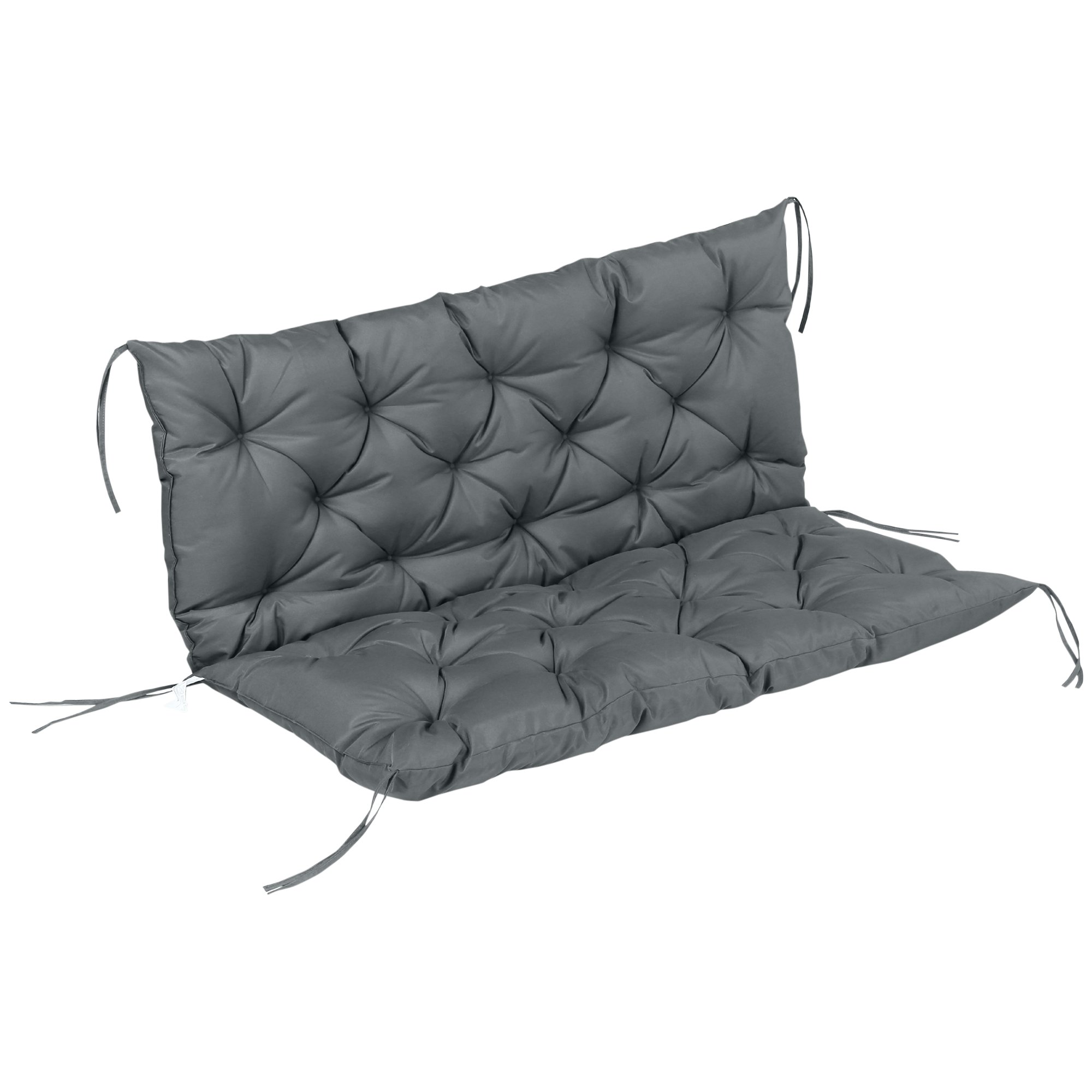Outsunny 2 Seater Garden Bench Cushions for Indoor and Outdoor - Dark Grey