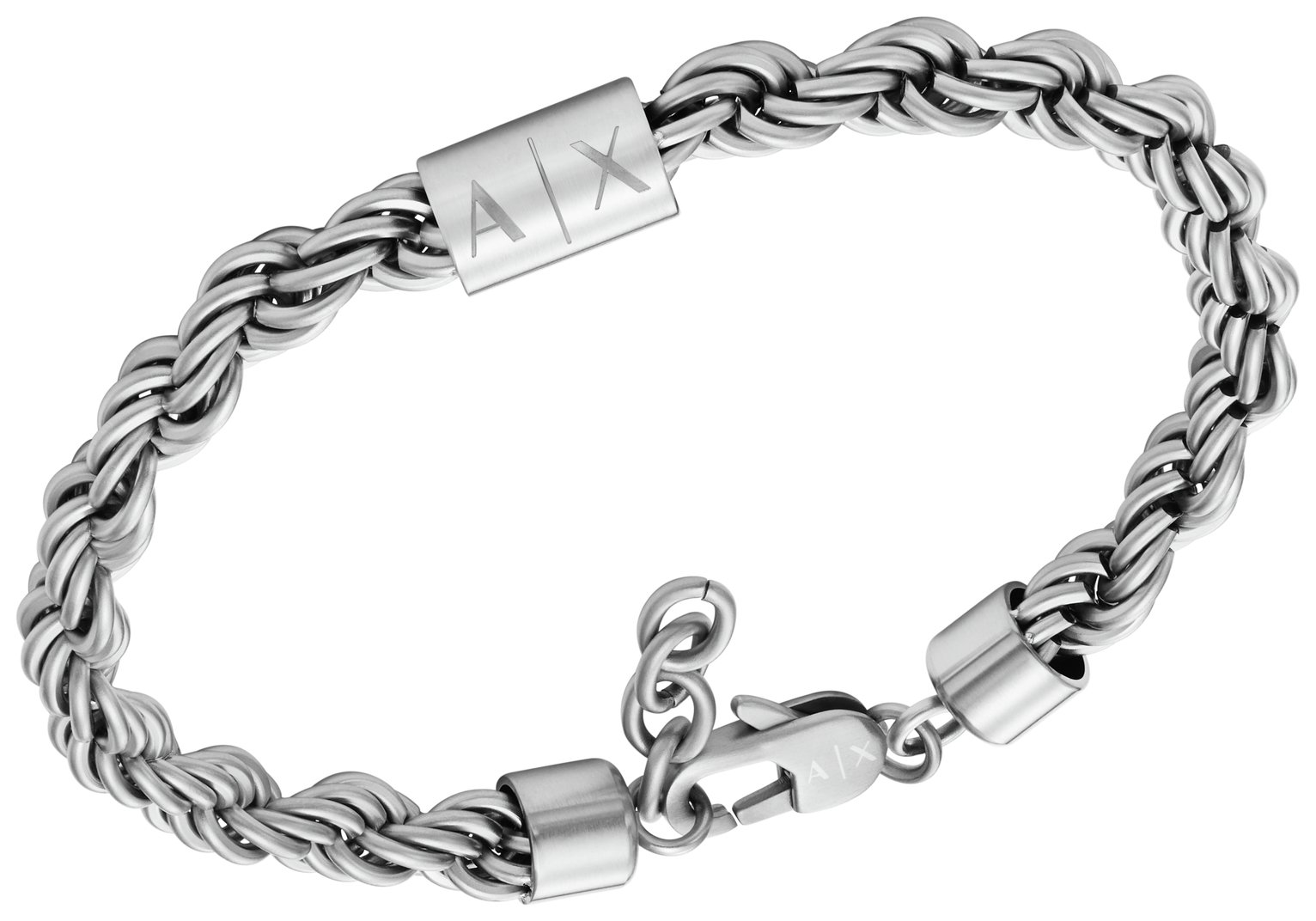 Armani Exchange Men's Silver Stainless Steel Chain Bracelet