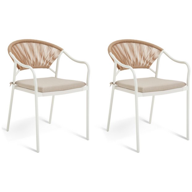 Buy Habitat Elvas Set of 2 Rattan Effect Garden Chair - Natural | Garden chairs and sun loungers | Habitat