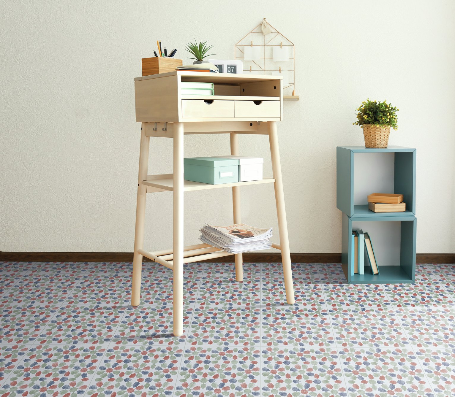 D-C-Fix Leaves Peel and Stick Vinyl Floor Tiles