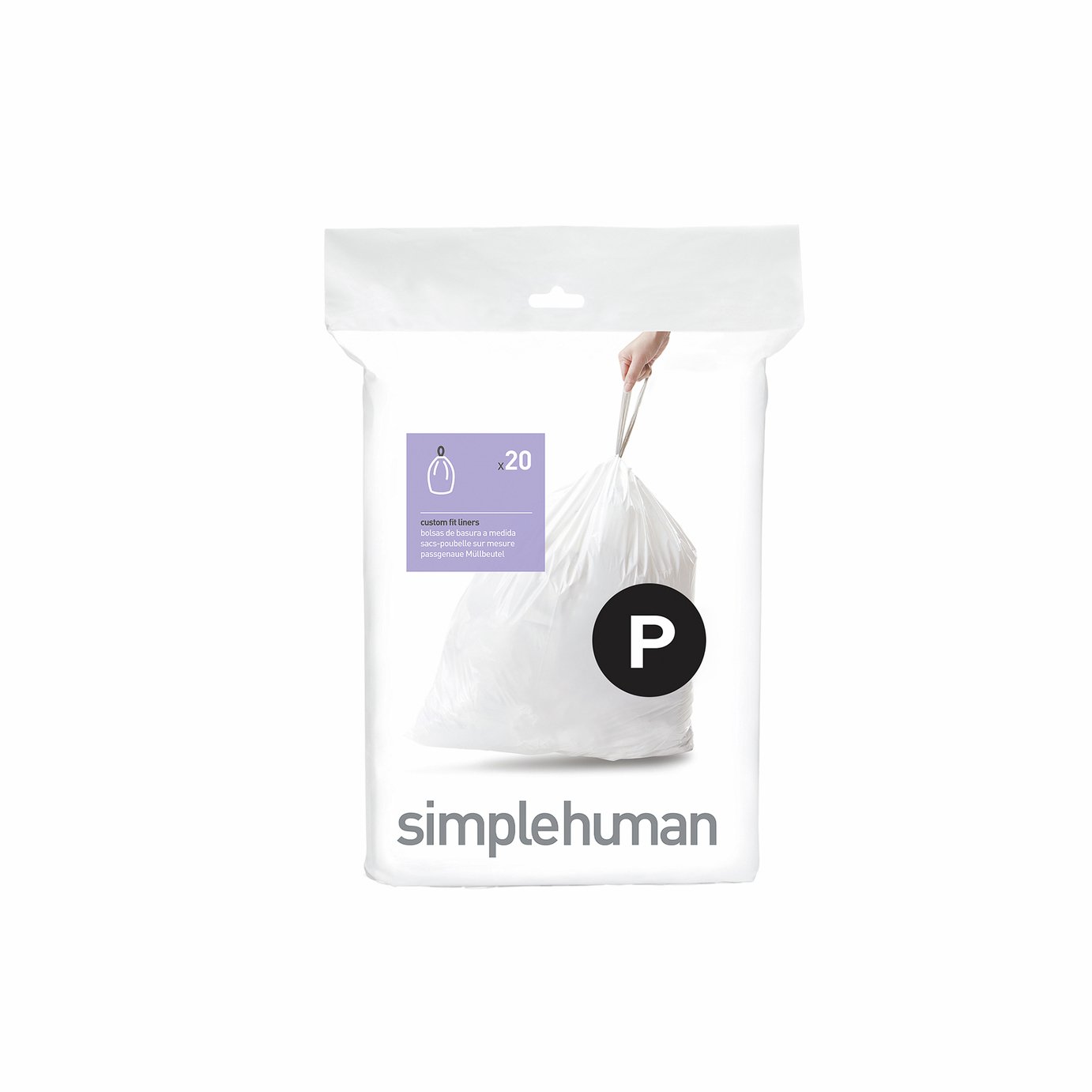 Simplehuman 60L Code P Bin Liners - Pack of 100