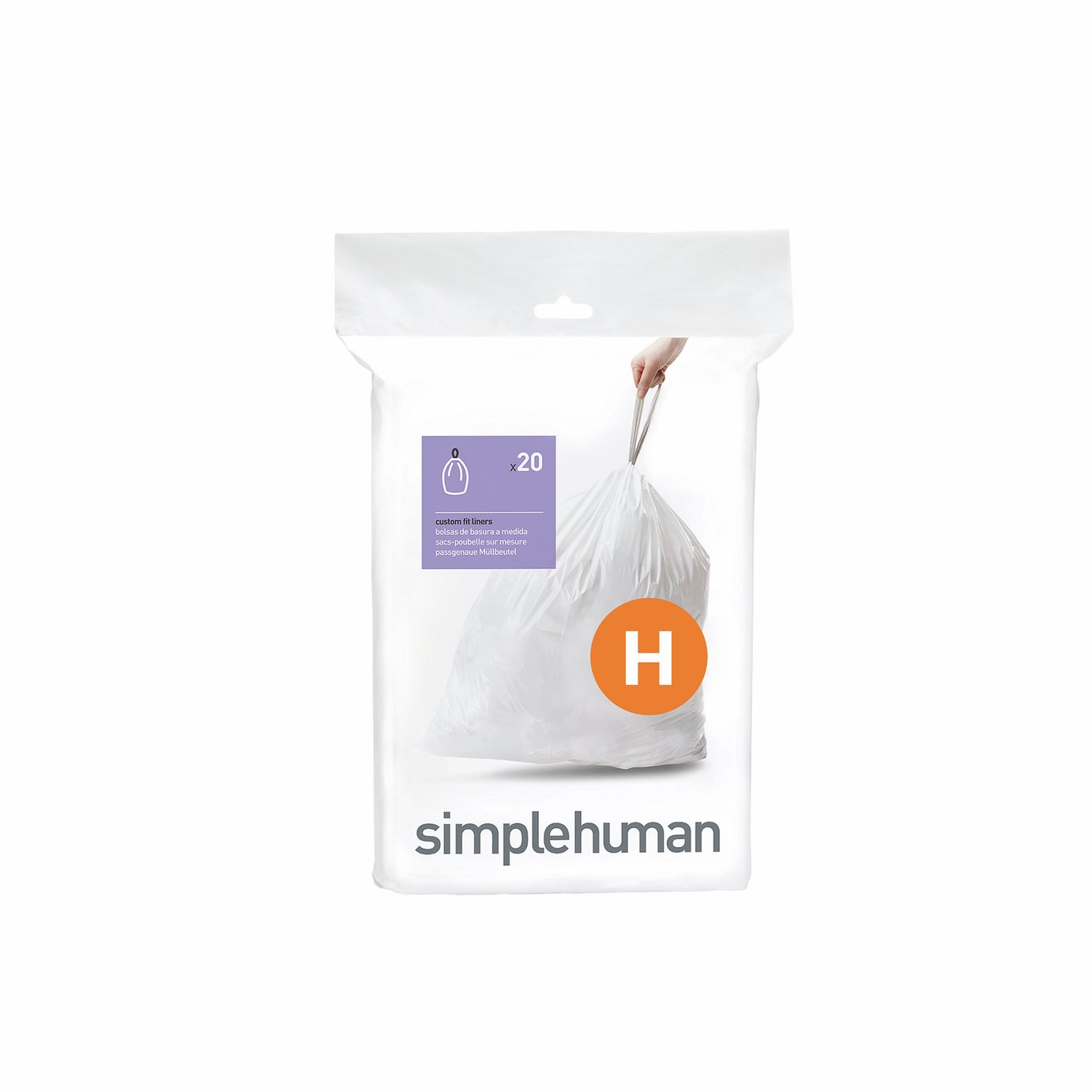 Simplehuman 35L Code H Bin Liners - Pack of 100