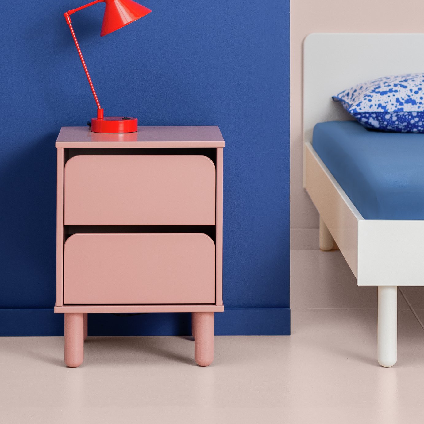 Habitat 60 Kids Alba 2 Drawer Bedside Table - Dusky Pink